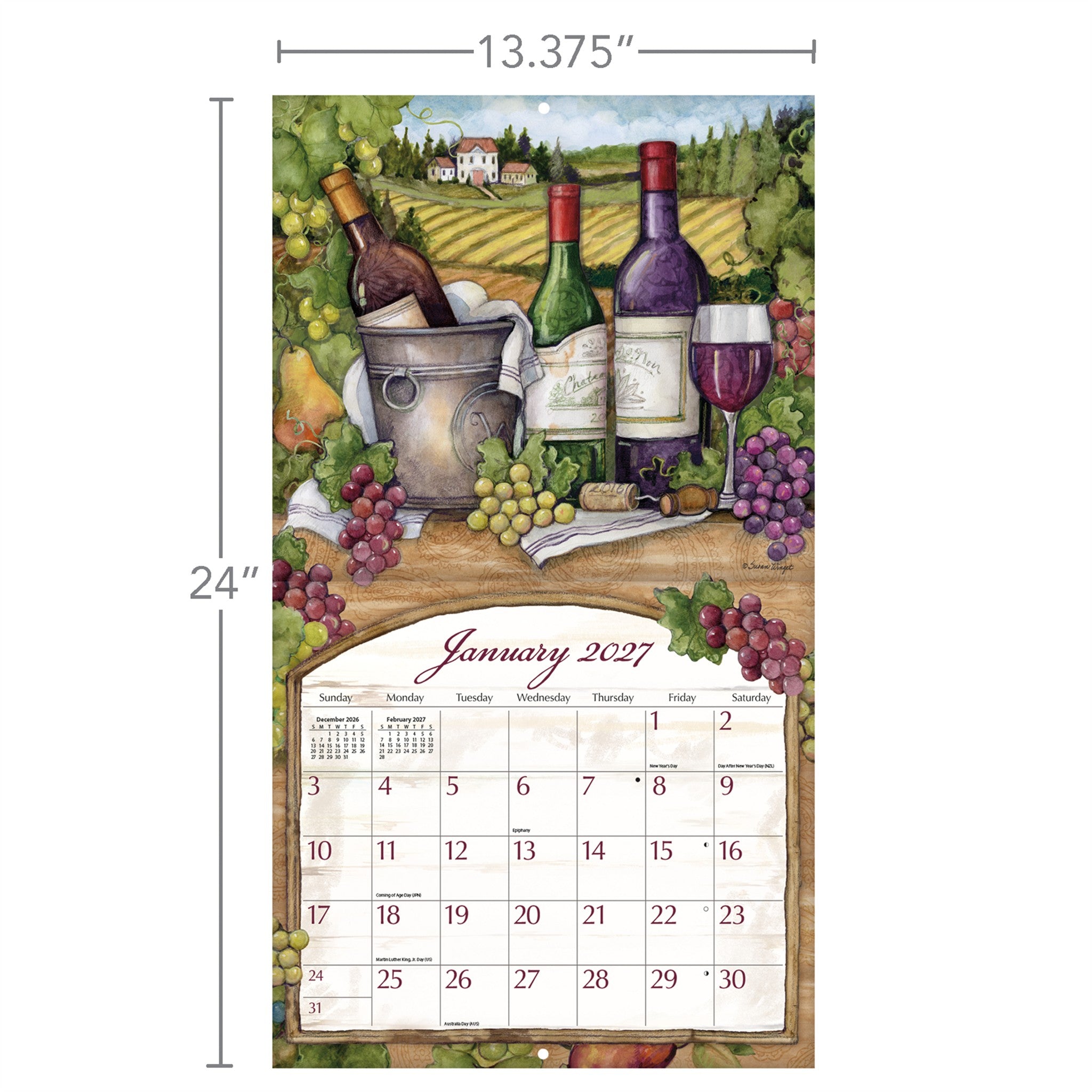 Wine Country Special Edition with Print 2027 Wall Calendar