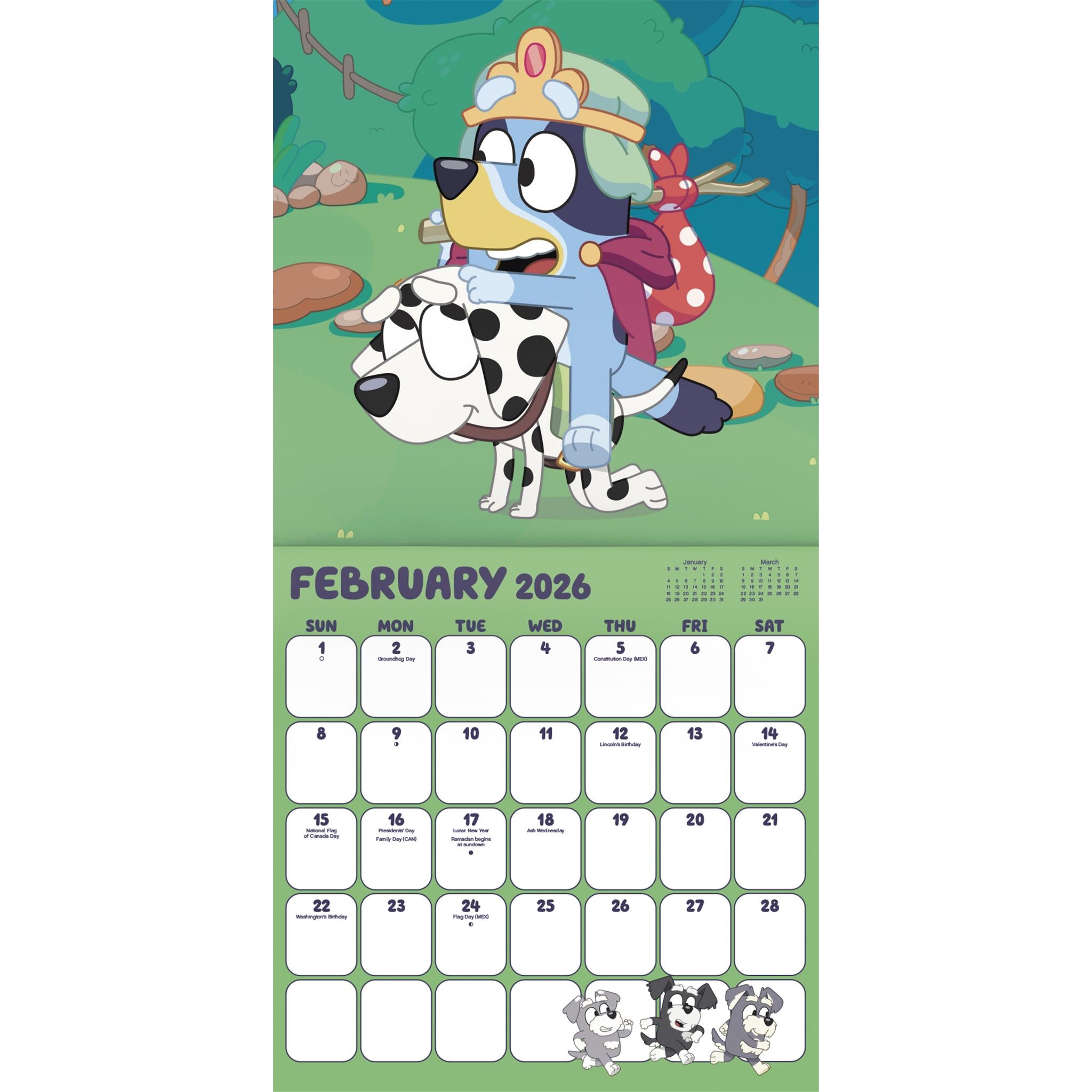 Calendrier mural de luxe Bluey Exclusive avec autocollant 2026