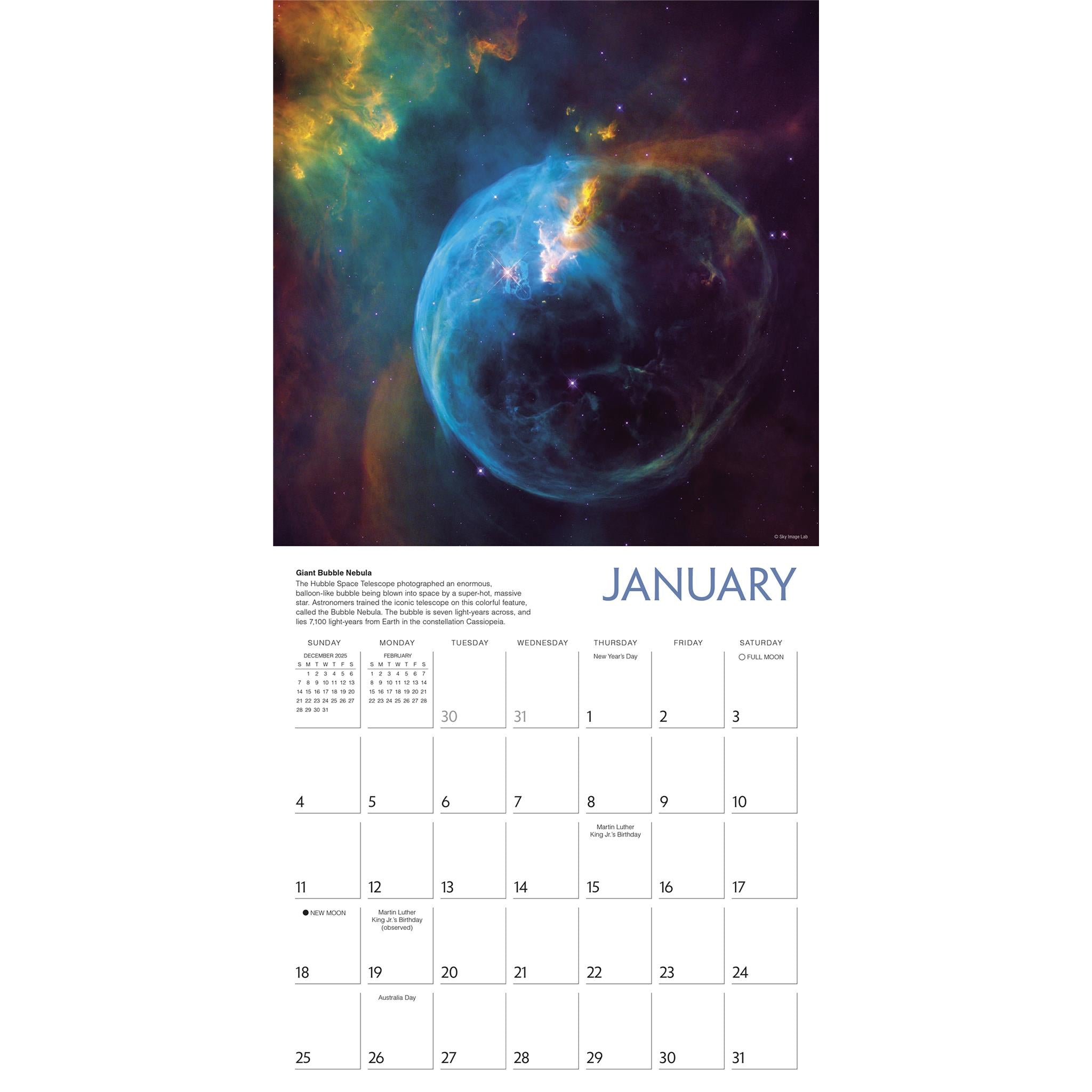 Calendrier mural Destination Espace 2026 - Disponible uniquement en ligne