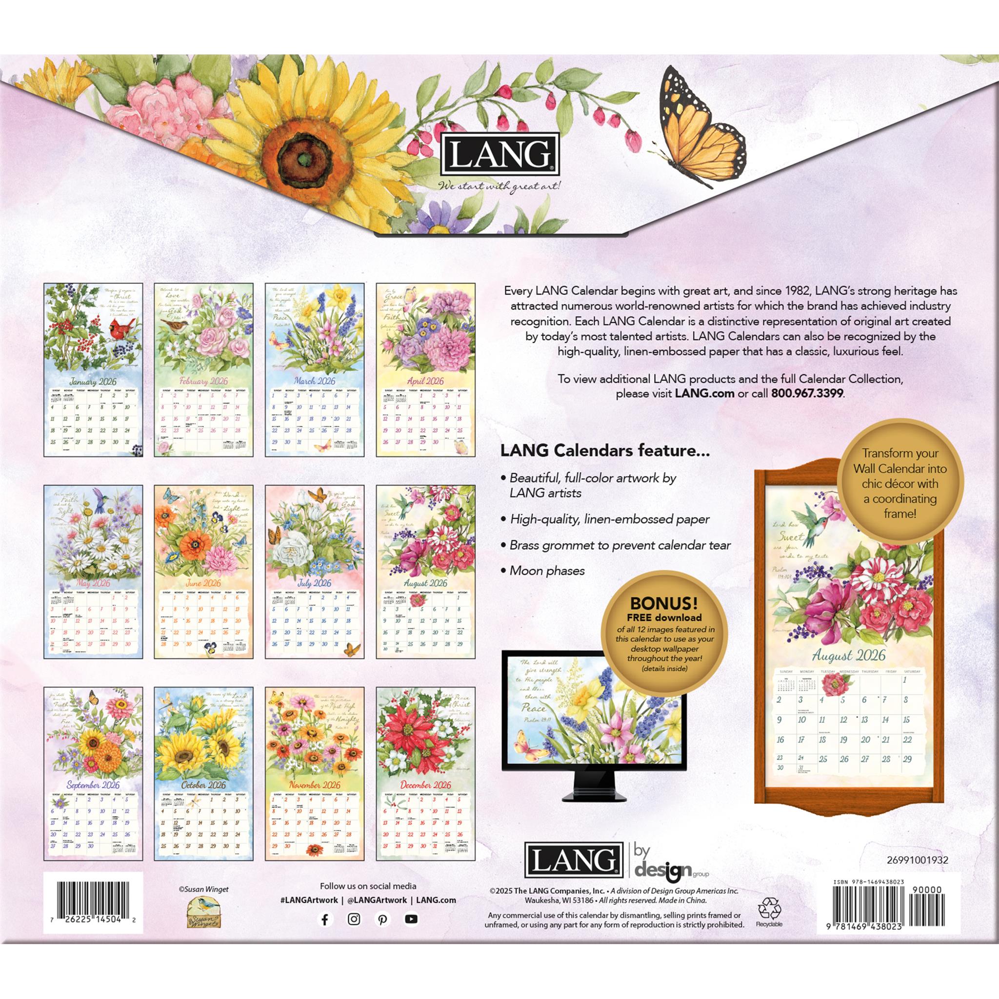 Natures Grace 2026 Wall Calendar