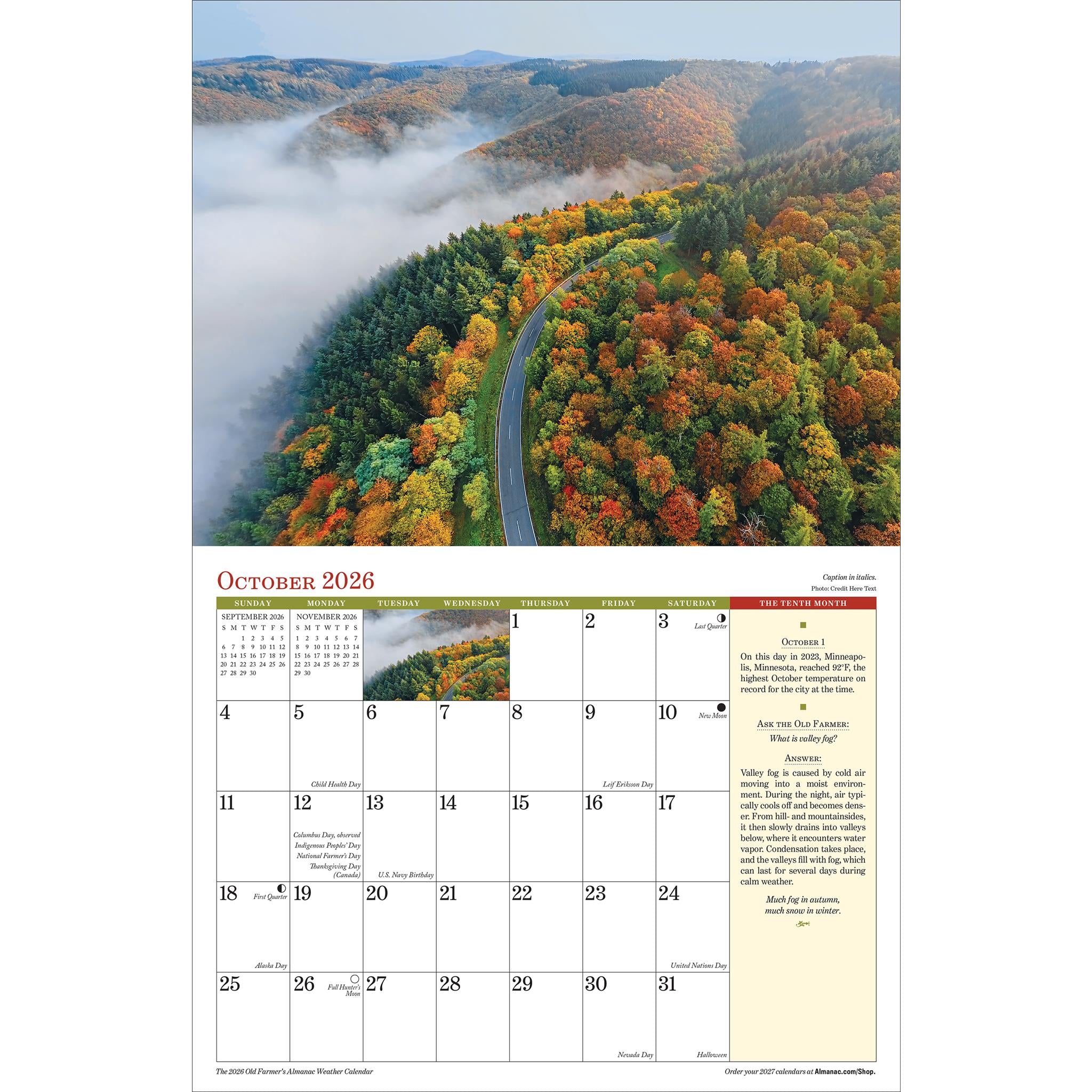 Old Farmers Almanac Weather 2026 Wall Calendar
