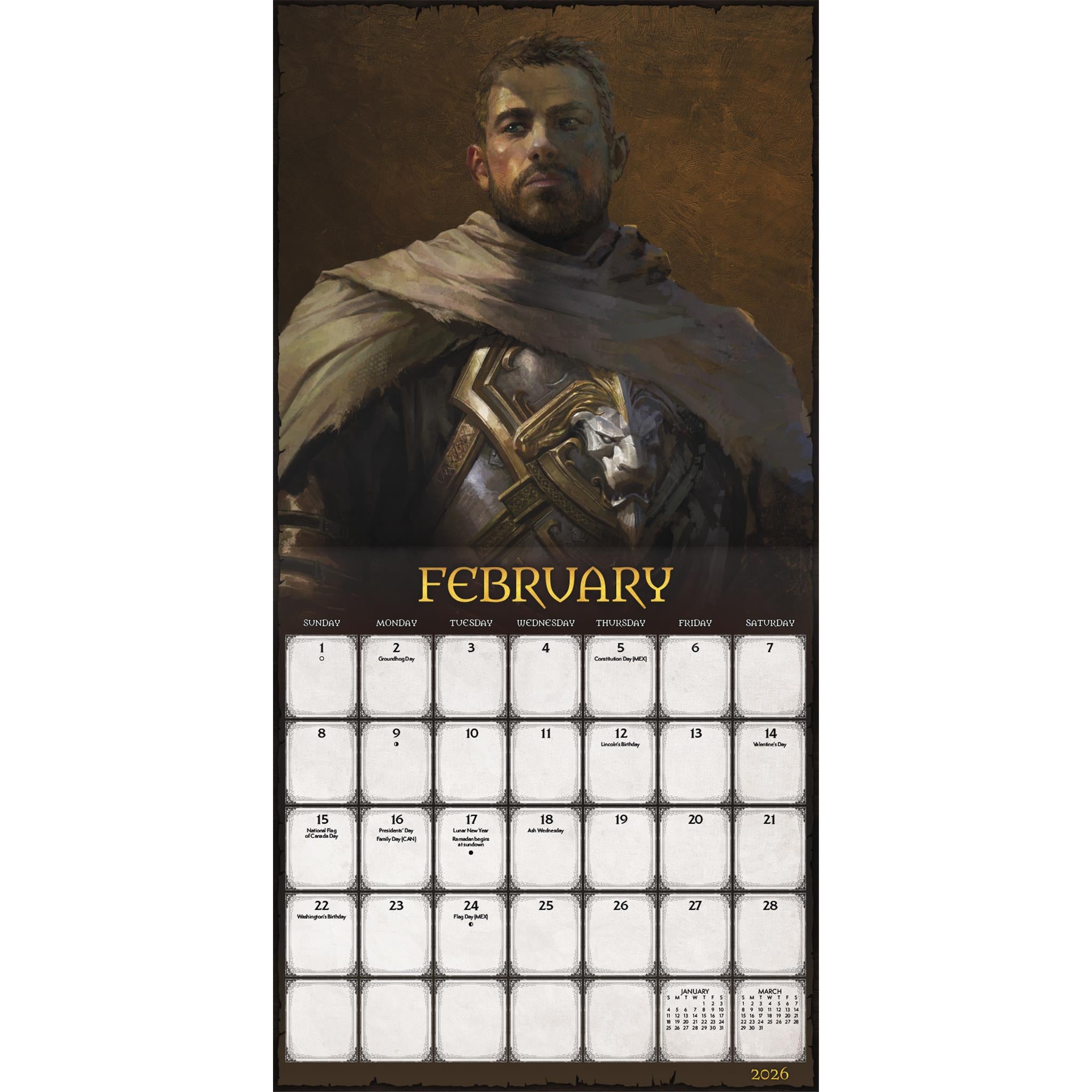 Calendrier mural World of Warcraft 2026