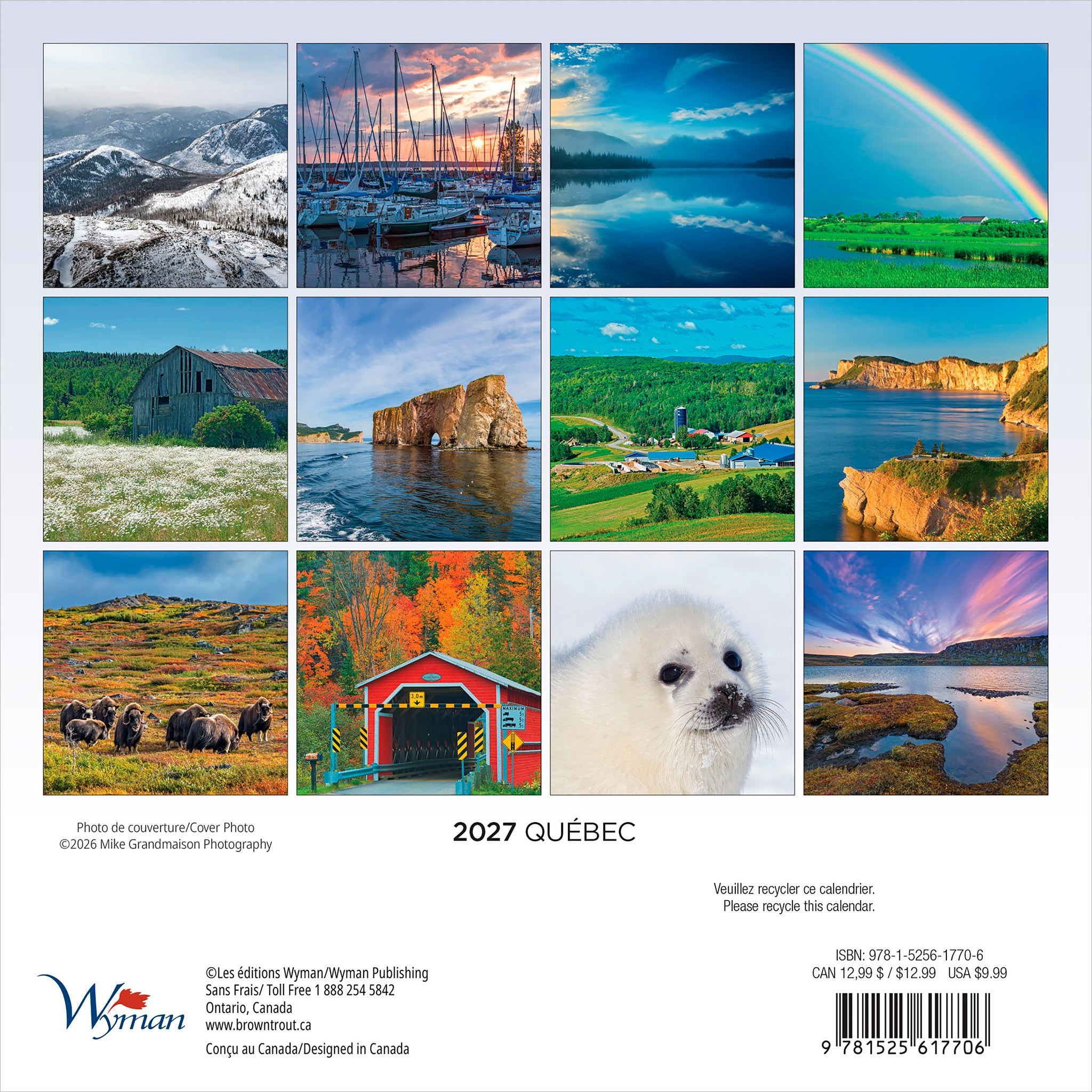 Québec 2027 Mini Calendar
