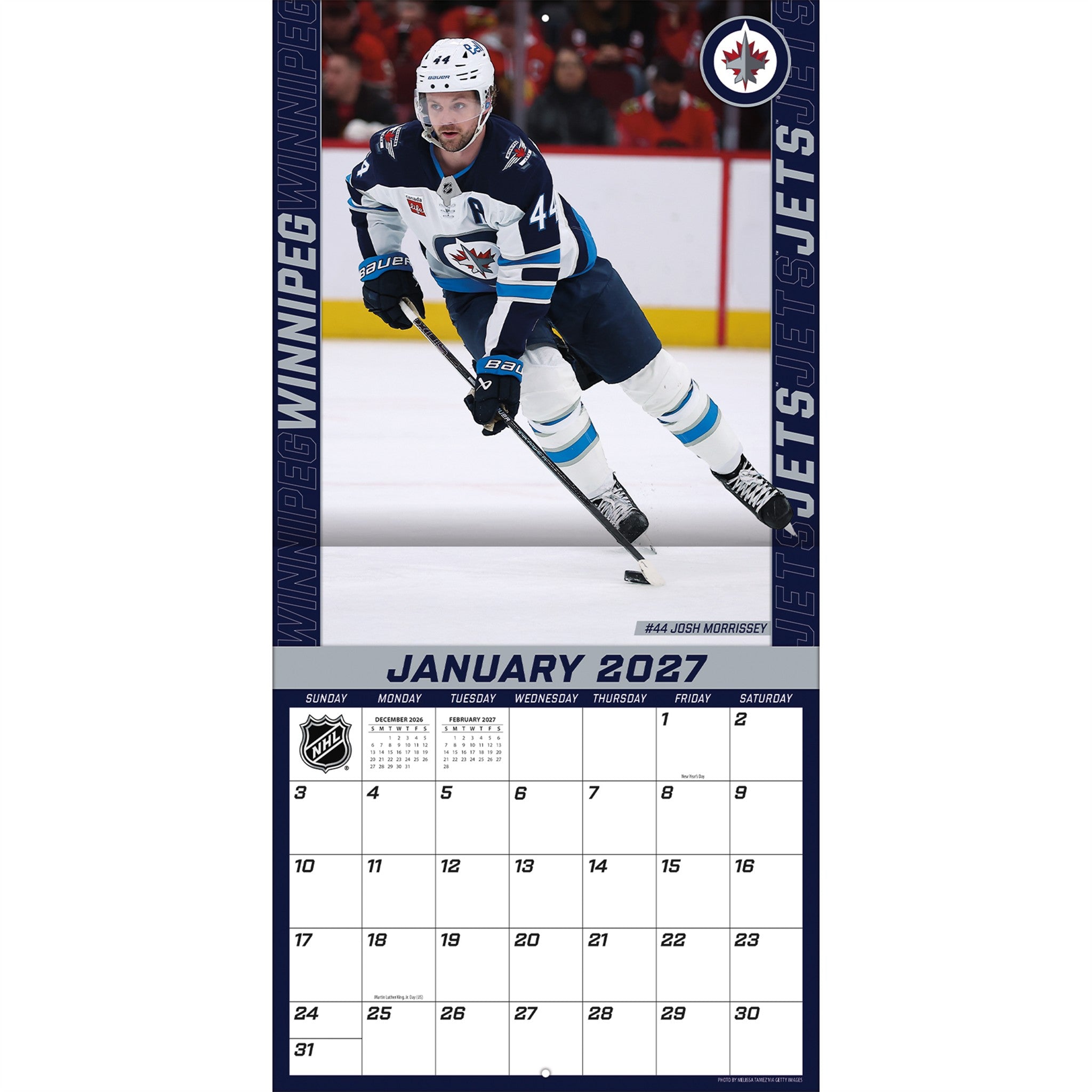 NHL Winnipeg Jets 2027 Wall Calendar - Online Only