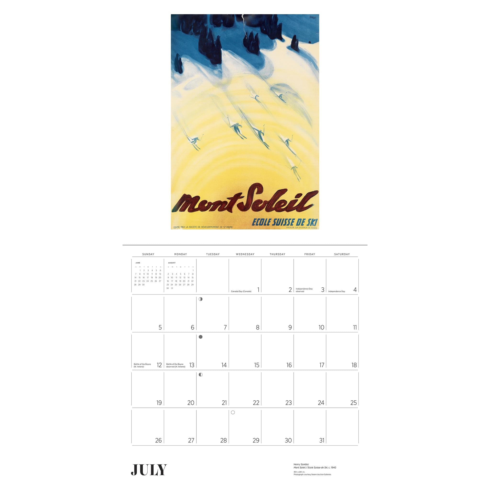 Calendrier mural Ski The World 2026 - Disponible uniquement en ligne