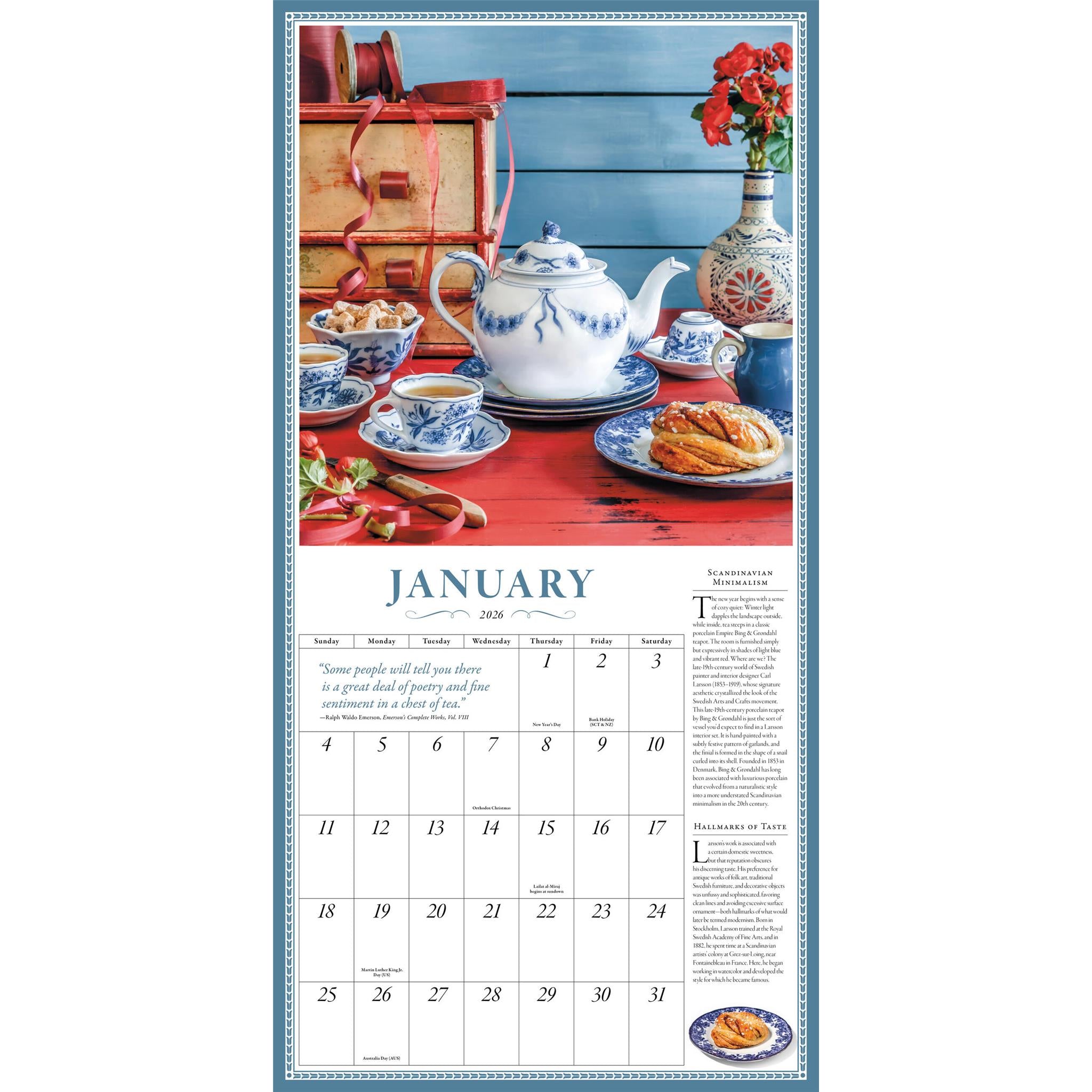 Collectible Teapot 2026 Wall Calendar
