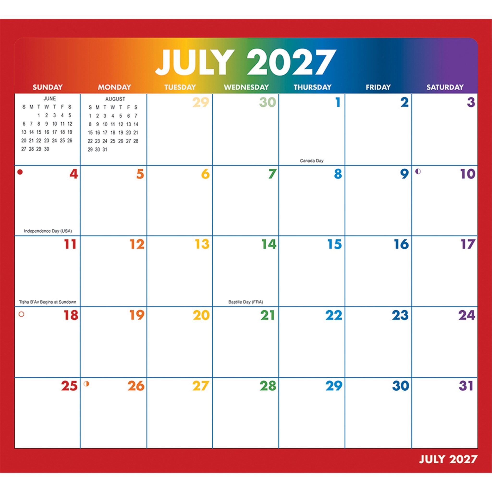 Rainbow Jumbo Magic Grip Exclusive 2026-2027 Wall Calendar