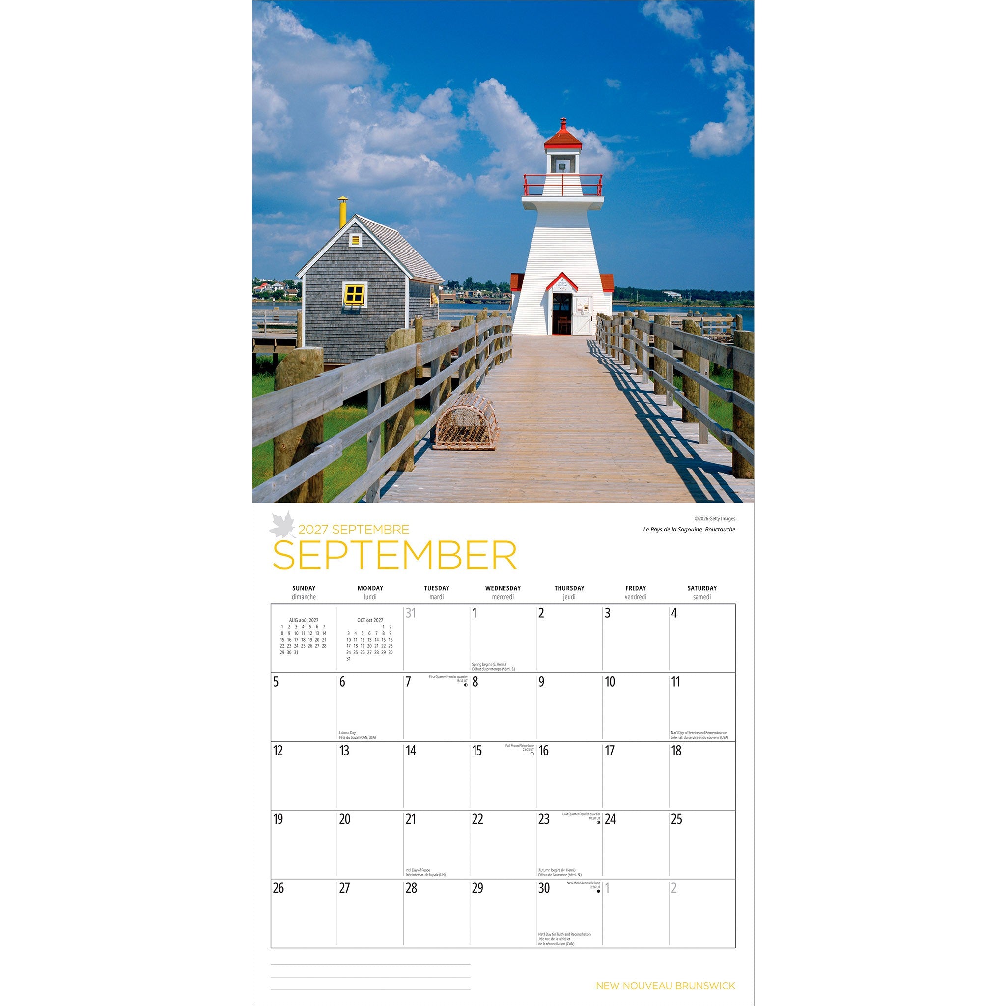 New Brunswick / Nouveau-Brunswick 2027 Wall Calendar