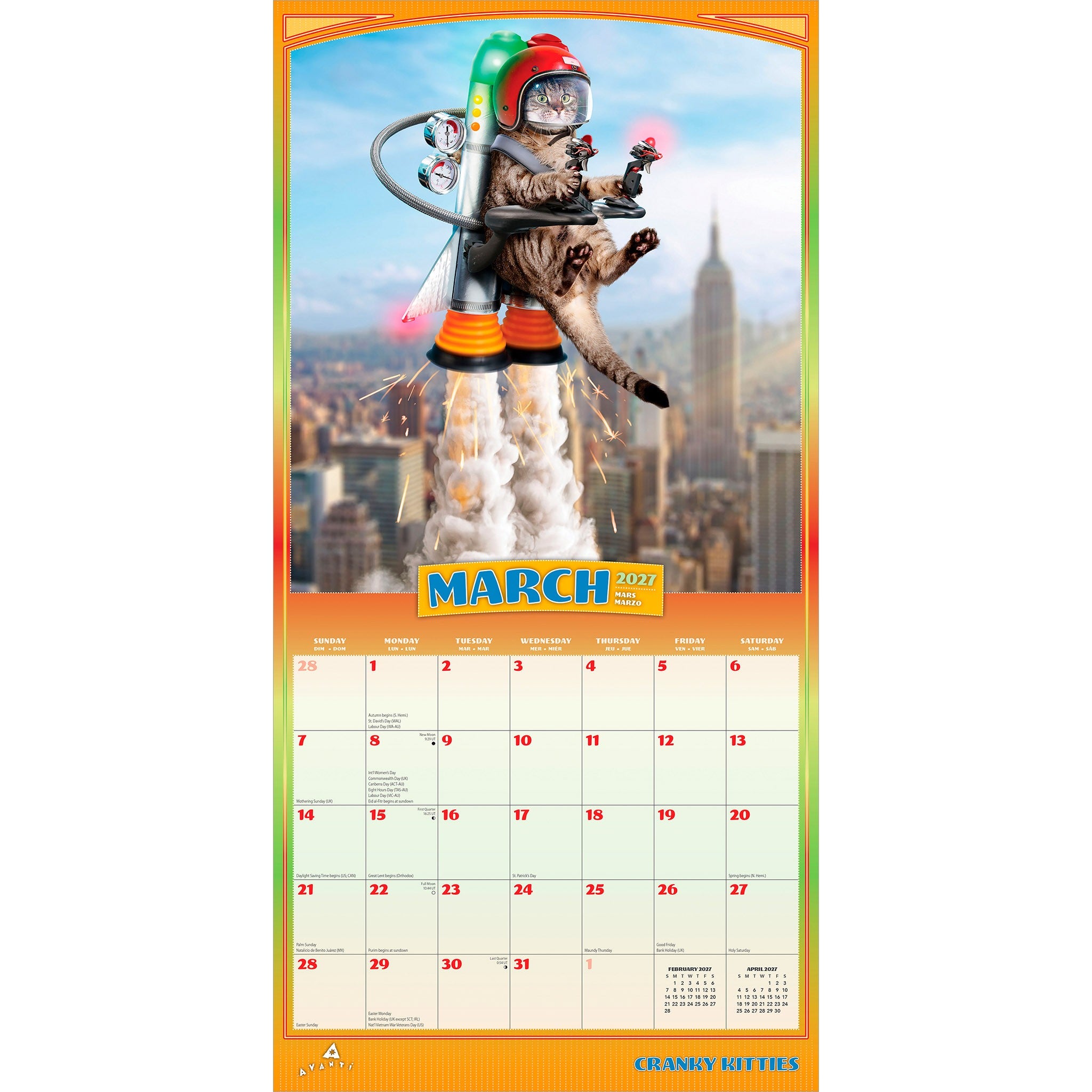 Avanti Cranky Kitties 2027 Wall Calendar - Online Only