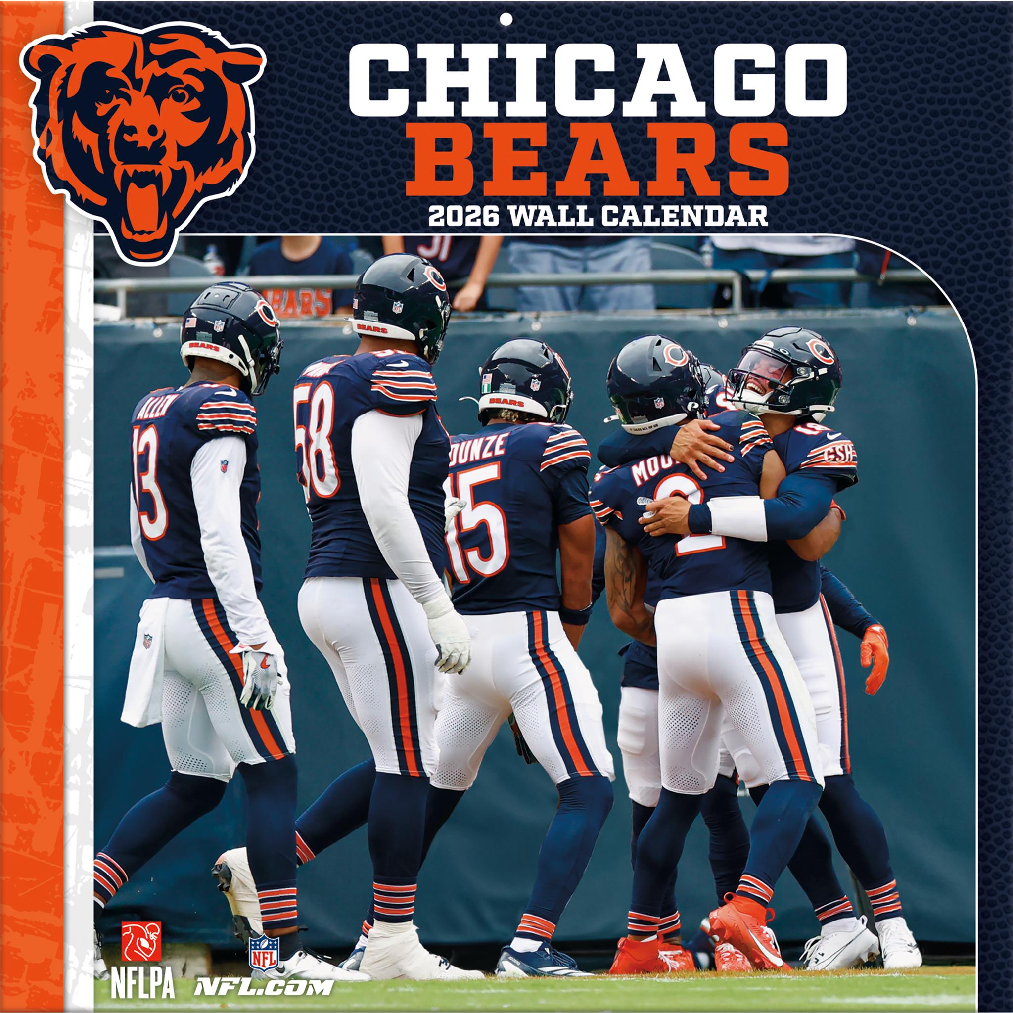Calendrier mural NFL Chicago Bears 2026 - Disponible uniquement en ligne
