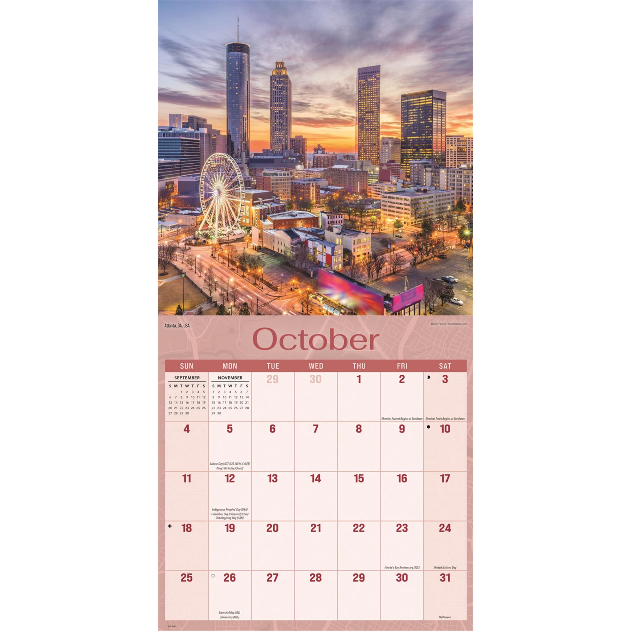 City Skylines 2026 Wall Calendar