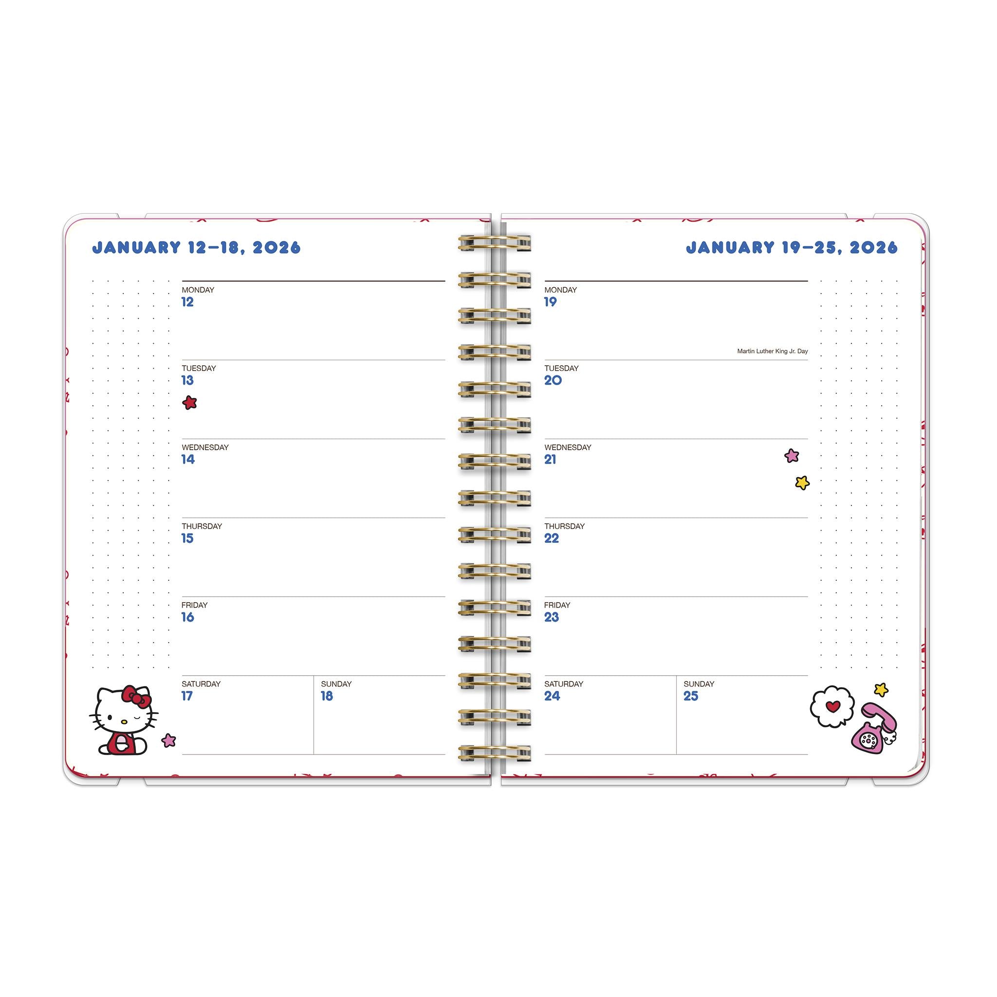 Agenda Hello Kitty rose ludique de luxe 2025-2026