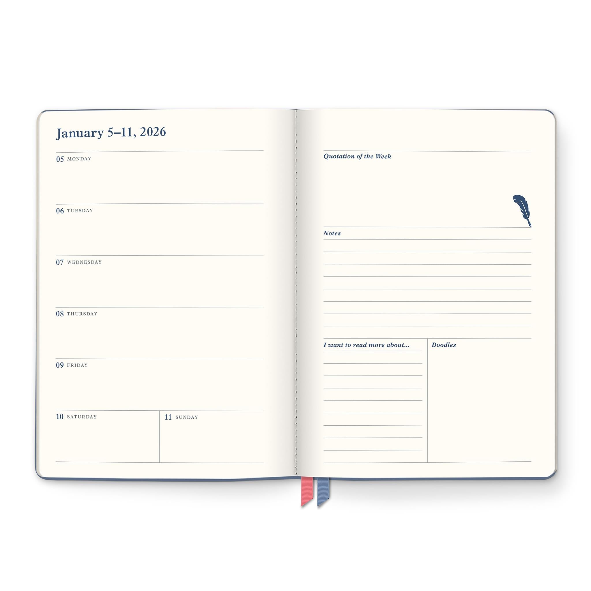 Calendrier de fiançailles Clara Clothbound 2025-2026 (Complet)