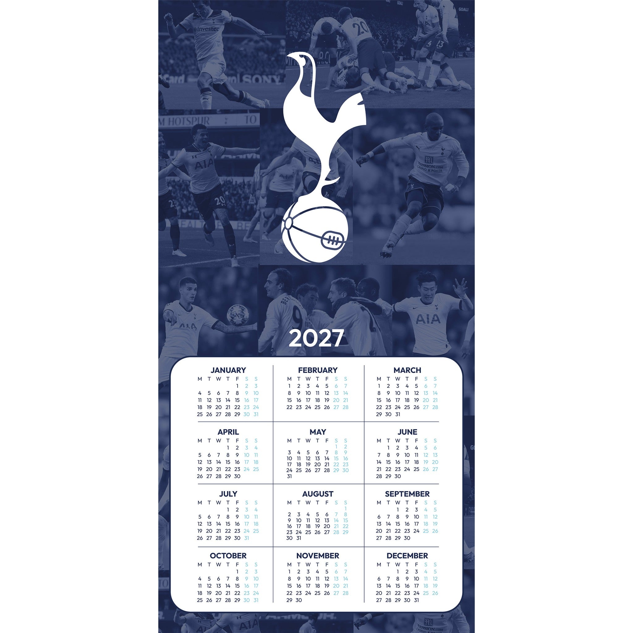 Tottenham Hotspur 2027 Wall Calendar