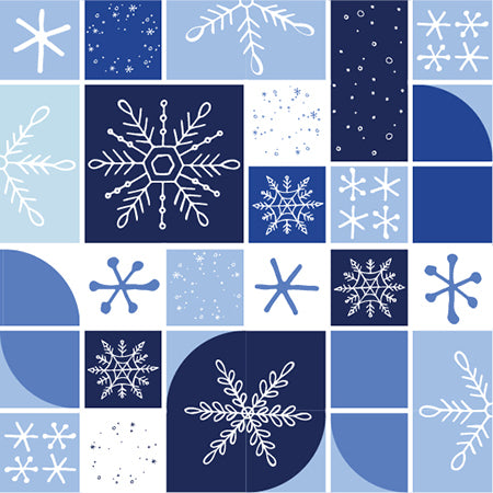 Blue Snowflake Collage Large Gift Wrap