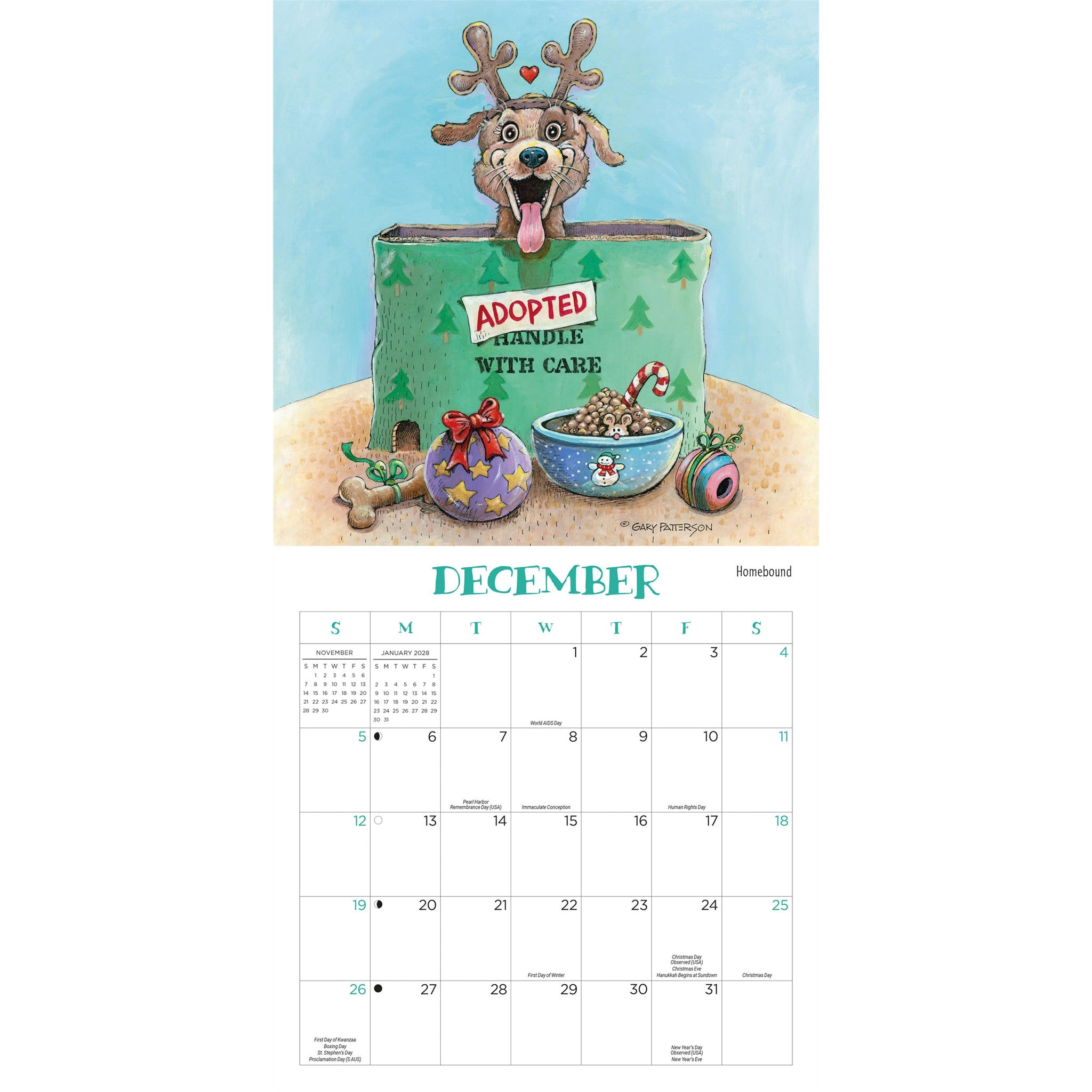 Gary Patterson Dogs 2027 Mini Magnetic Calendar