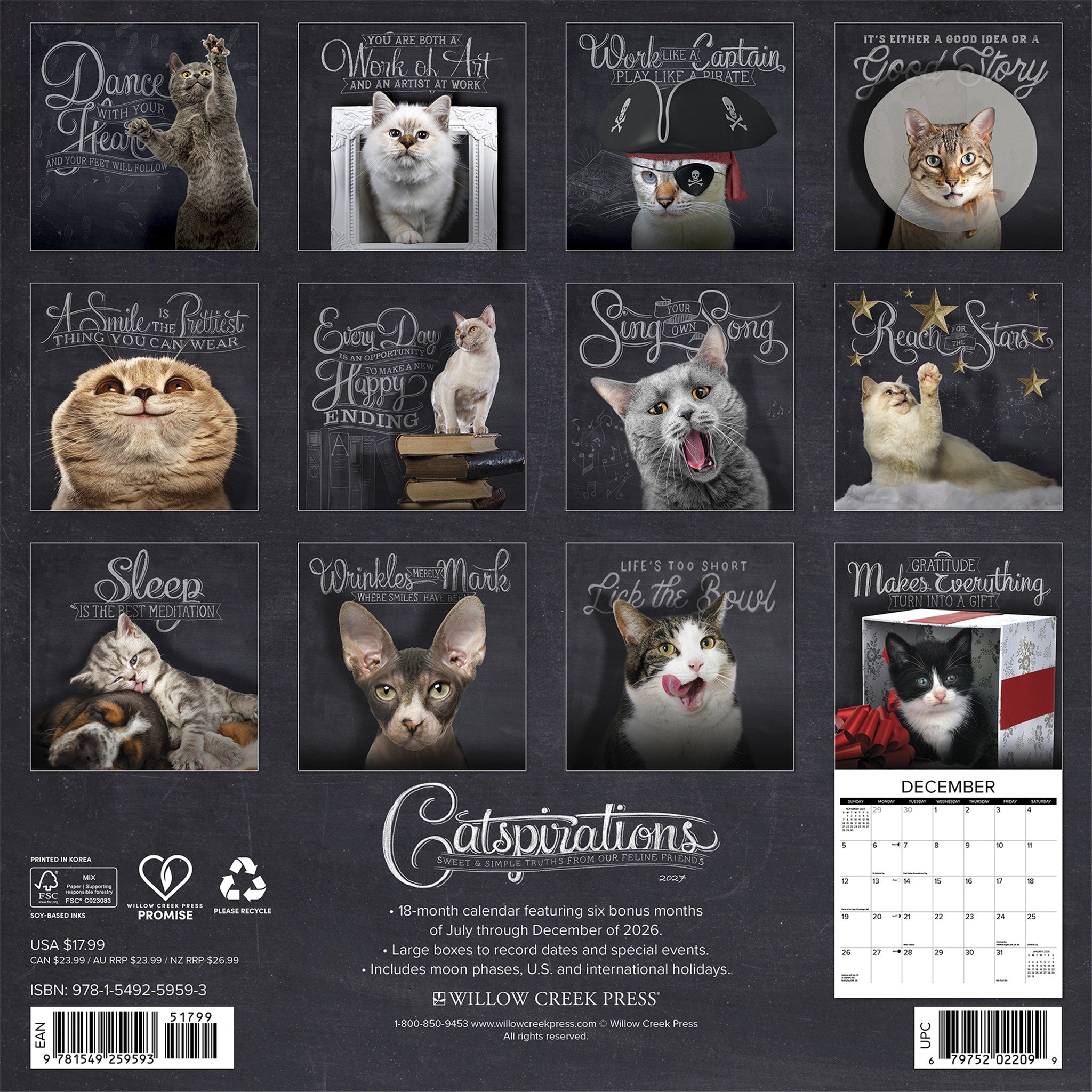 Catspirations 2027 Wall Calendar
