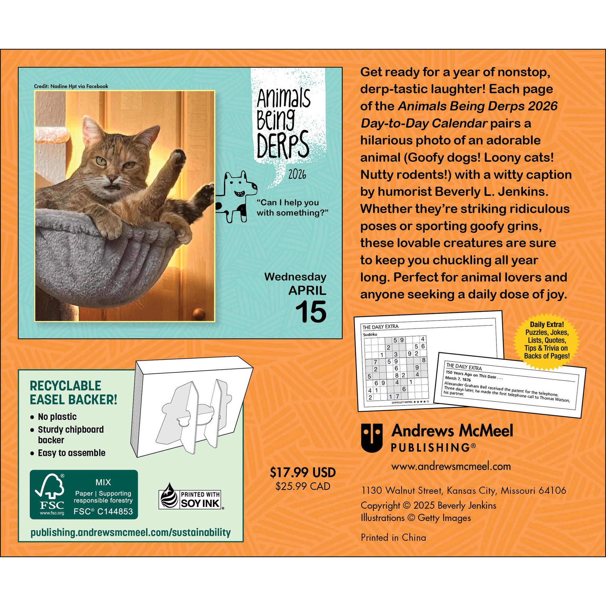 Calendrier de la boîte Animaux Bêtises 2026