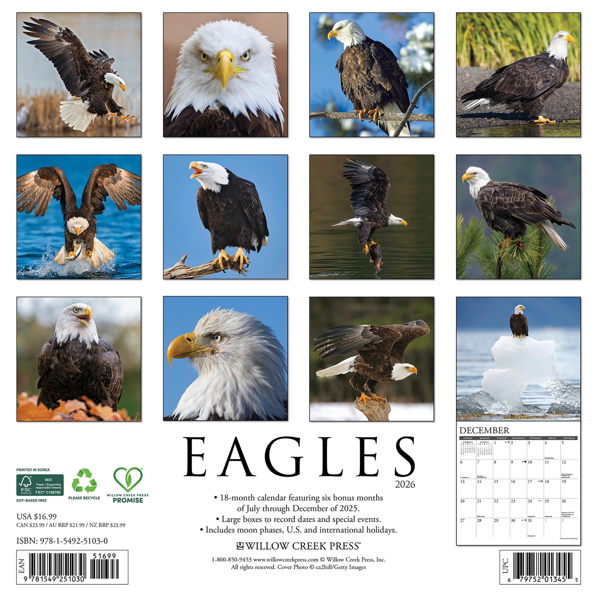 Calendrier mural Eagles 2026 - Disponible uniquement en ligne