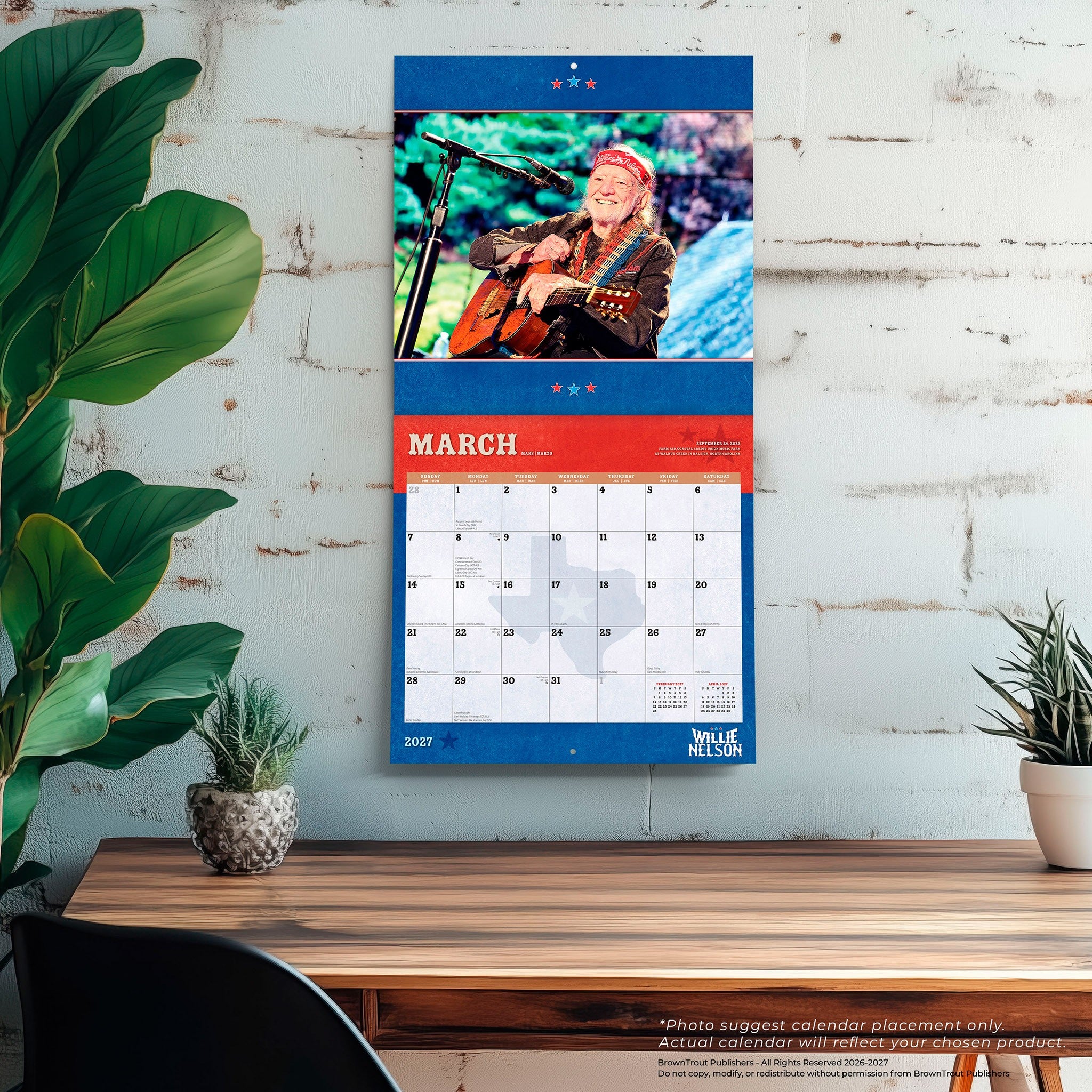 Willie Nelson 2027 Wall Calendar - Online Only