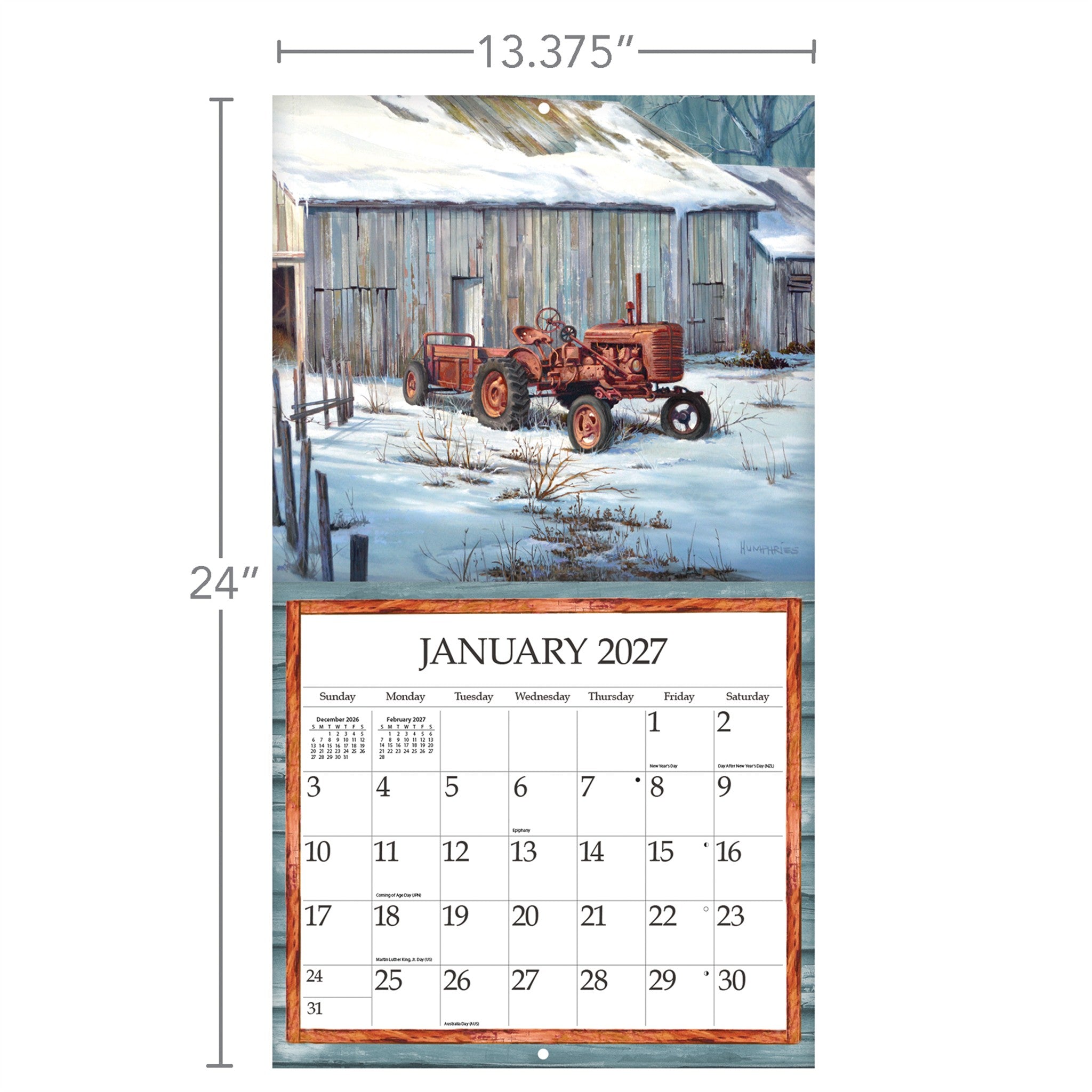 Simple Country Special Edition with Print 2027 Wall Calendar