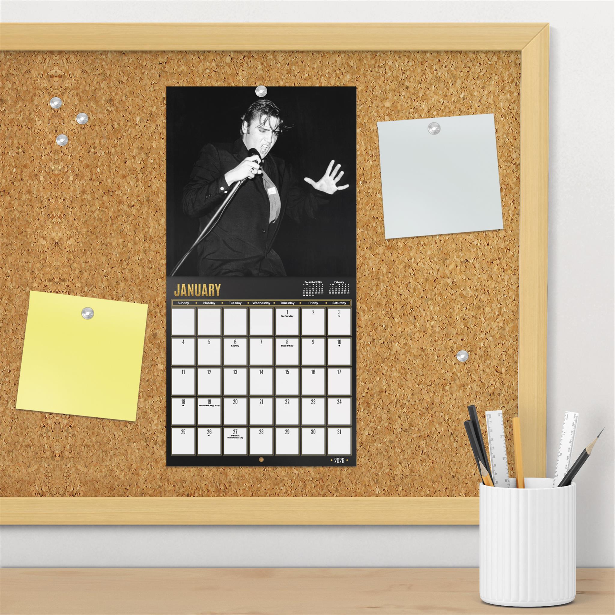 Mini calendrier Elvis Presley 2026