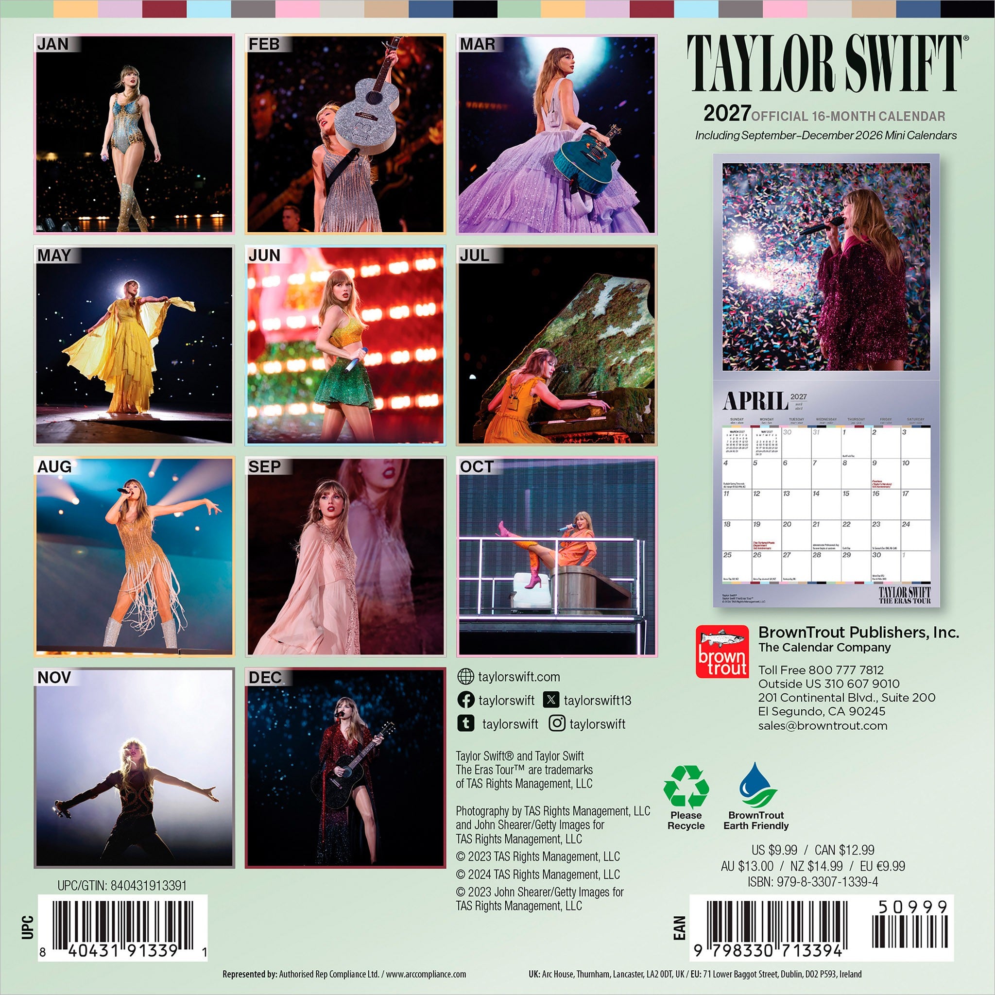 Taylor Swift 2027 Mini Calendar