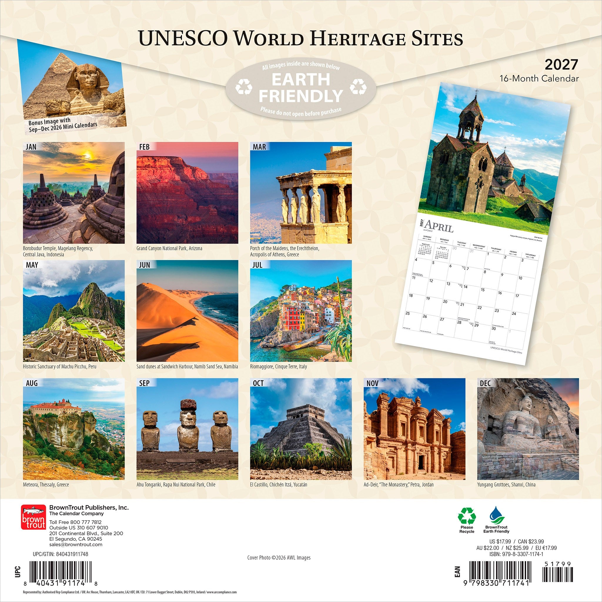 UNESCO World Heritage Sites 2027 Wall Calendar
