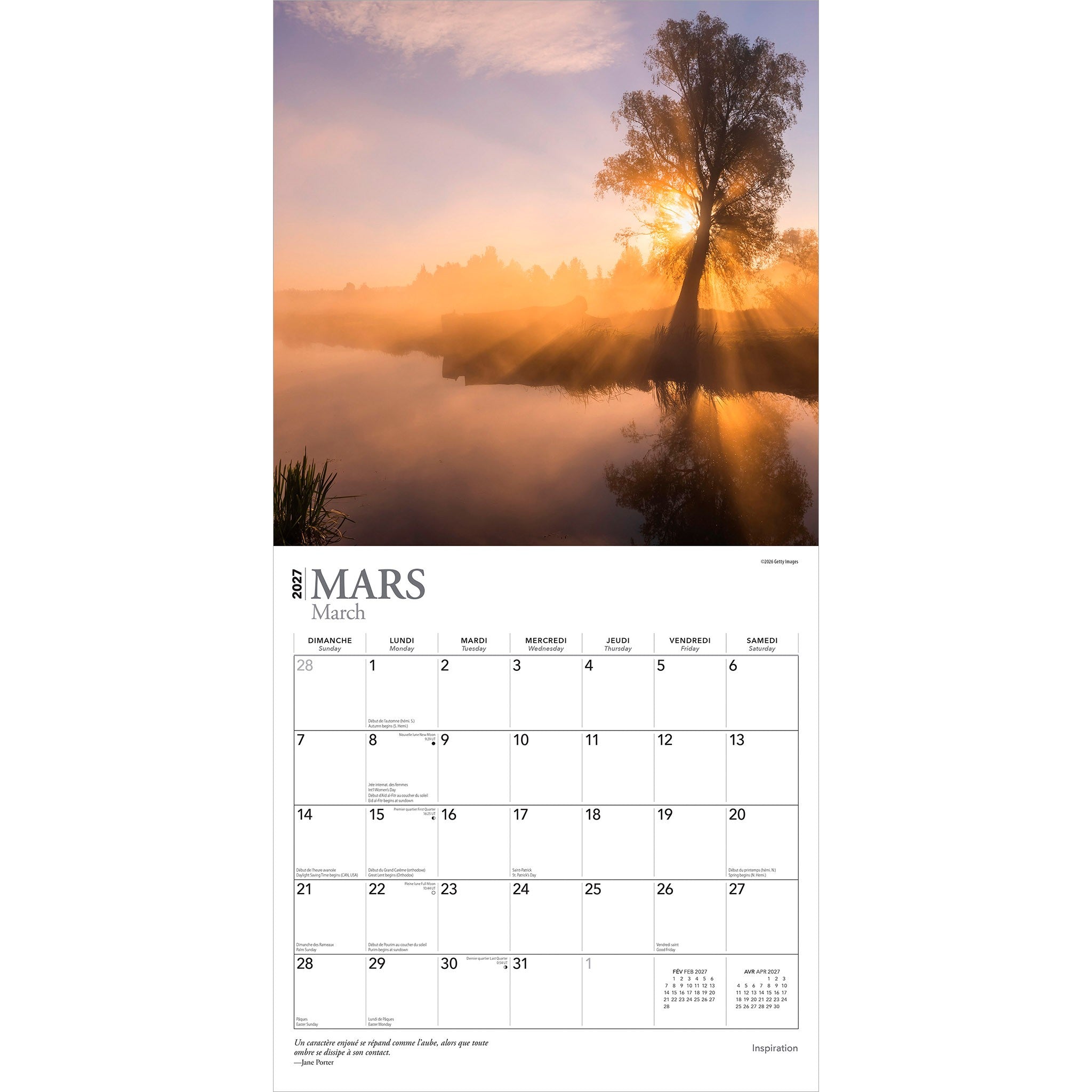 Inspiration 2027 Wall Calendar (French)