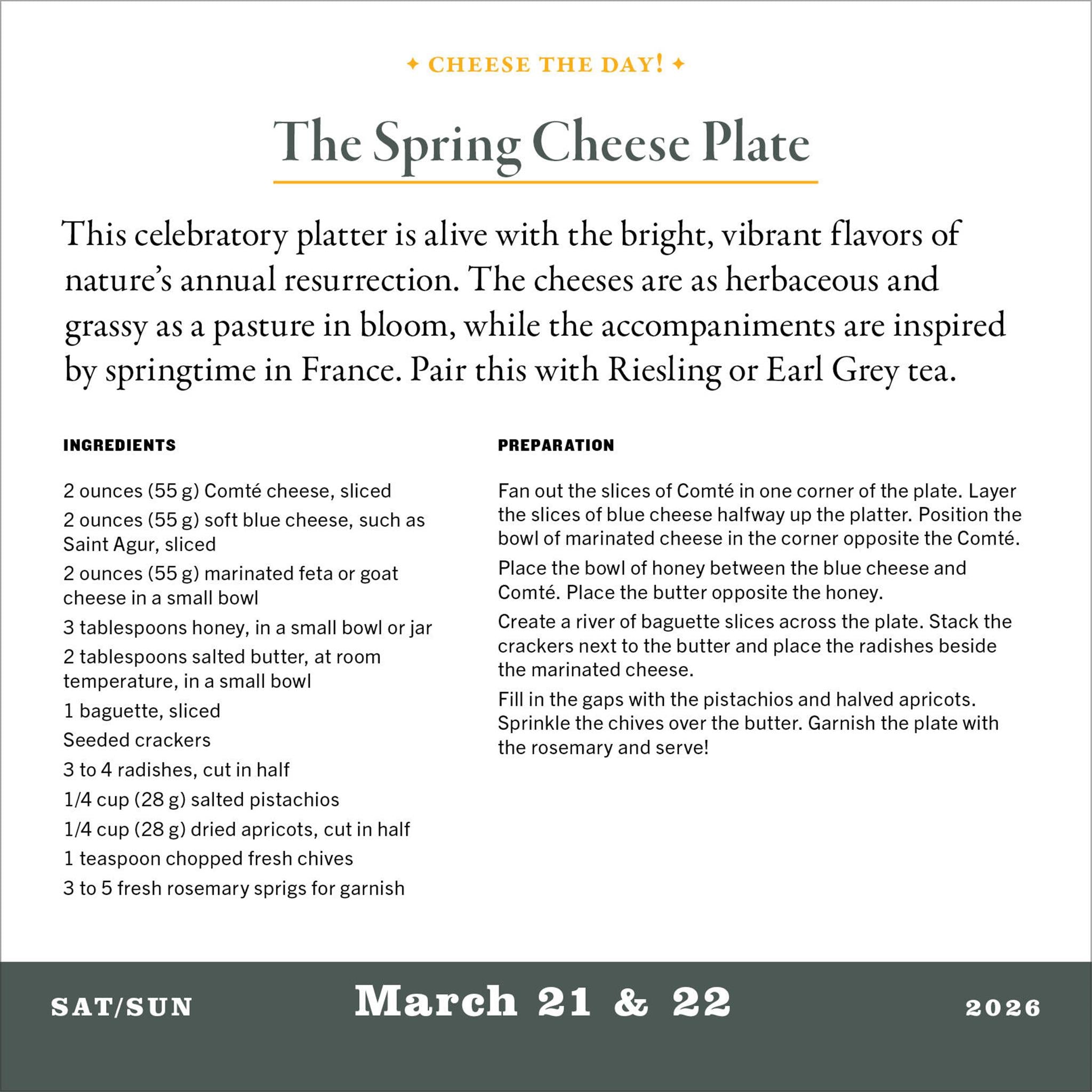 Cheese Sex Death 2026 Box Calendar - Online Only