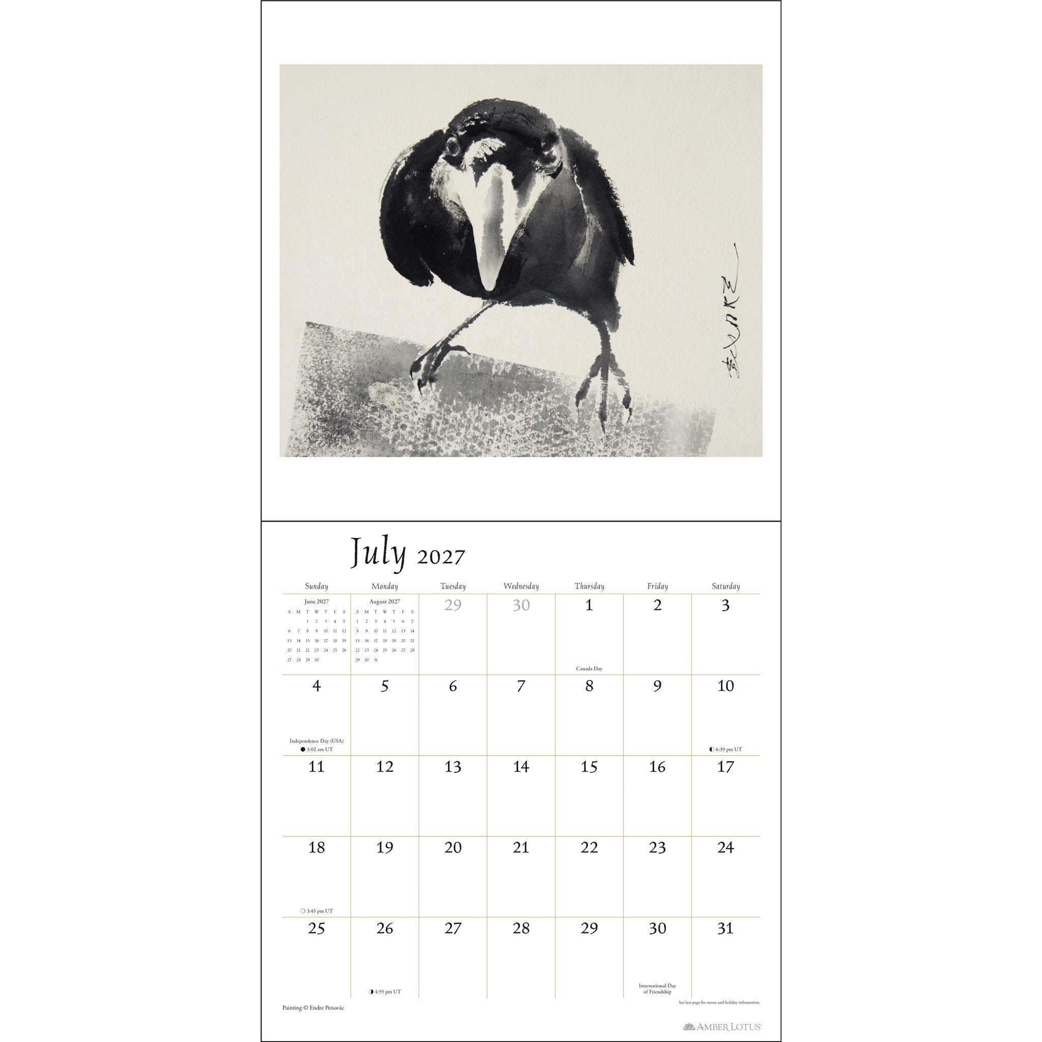 Calendrier mural 2027 The Artful Crow - En ligne uniquement