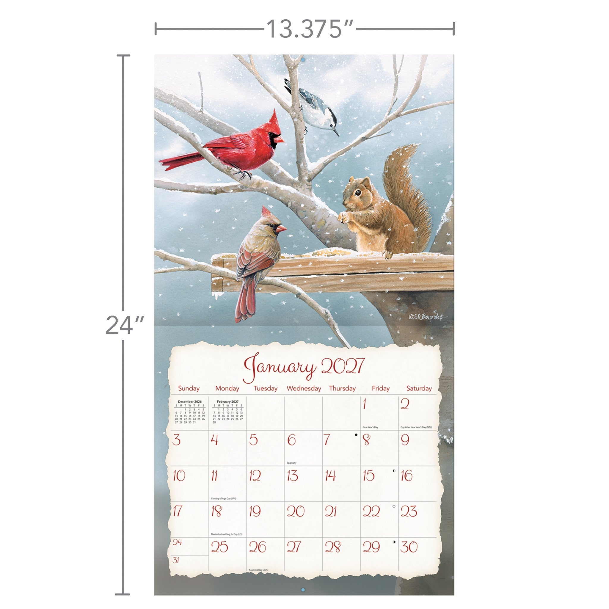 Songbirds 2027 Wall Calendar