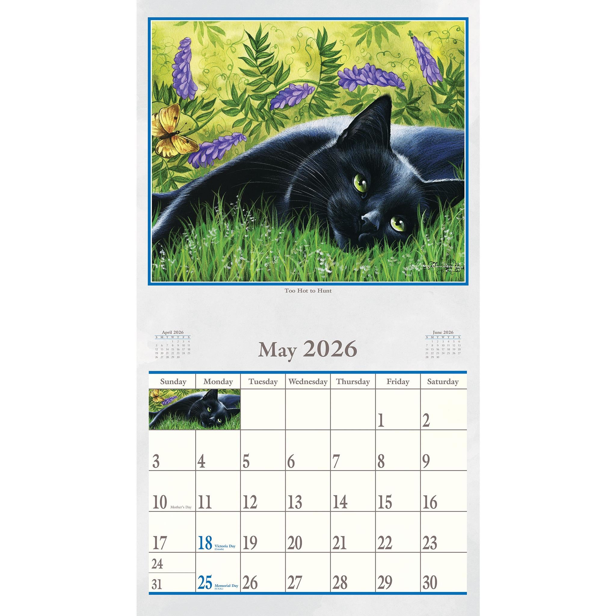 Calendrier mural Cats Meow 2026 - Disponible uniquement en ligne