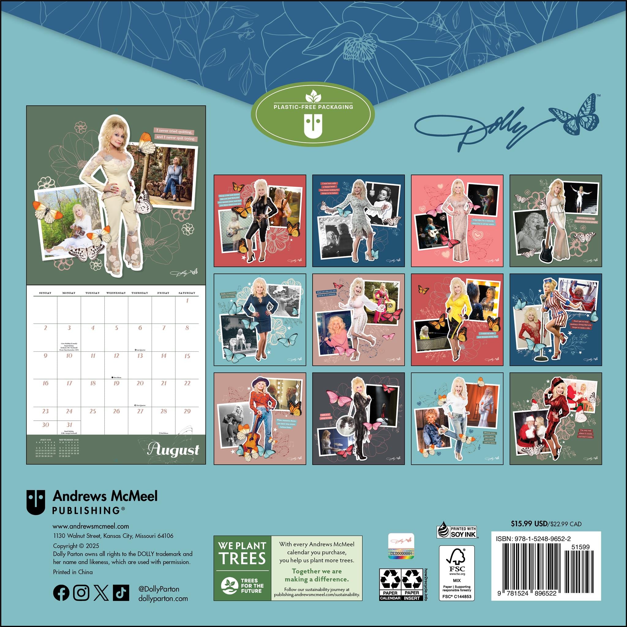 Calendrier mural Dolly Parton 2026
