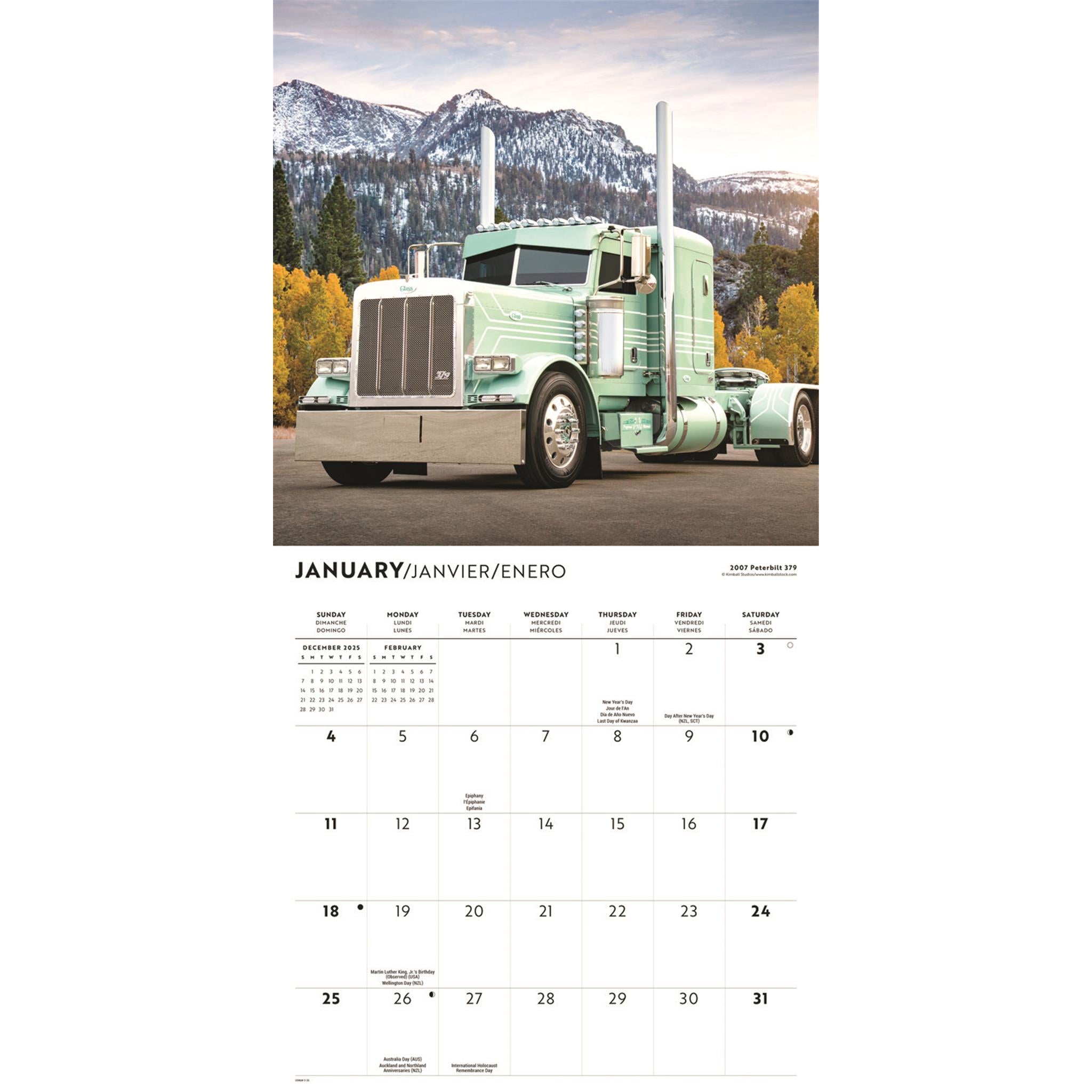 Calendrier mural Camions 2026