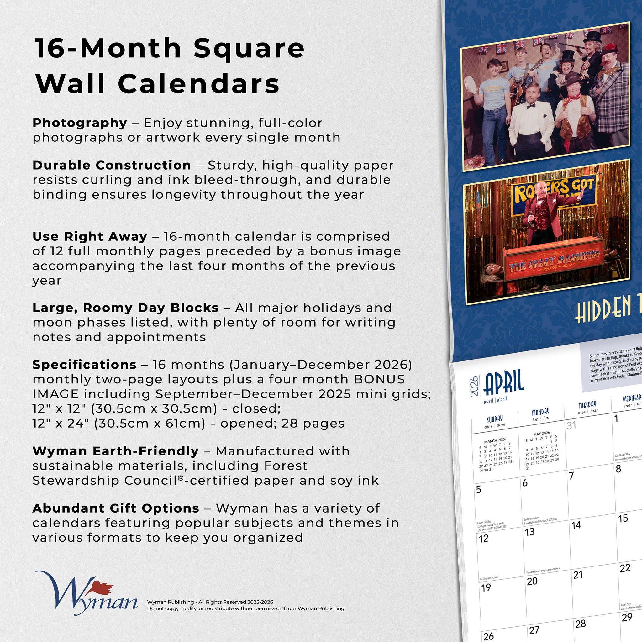 Calendrier mural Coronation Street 2026