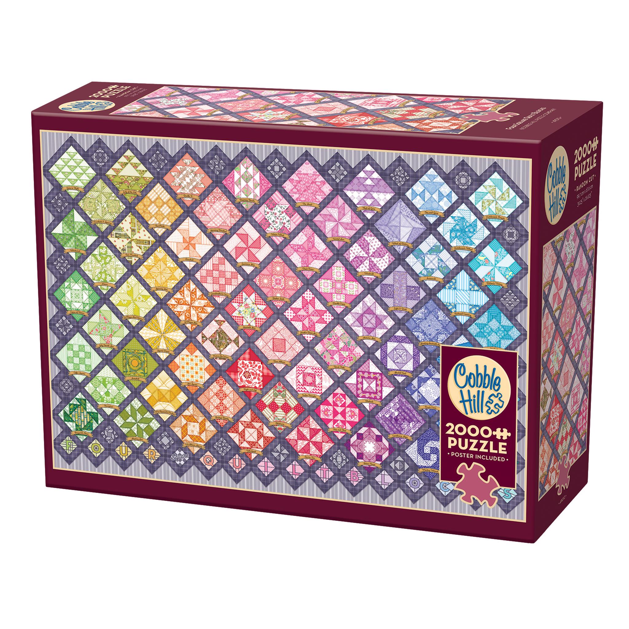 Puzzle de 2000 pièces « Quatre carrés de patchwork » de Cobble Hill