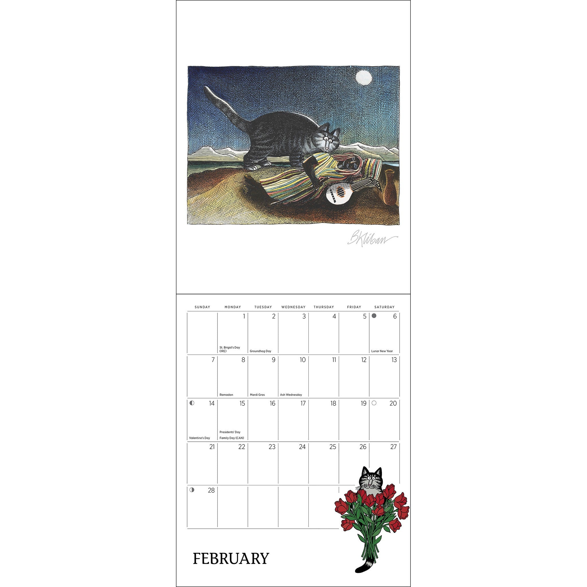 Mini-calendrier B Kliban Cat 2027 - Disponible en ligne seulement