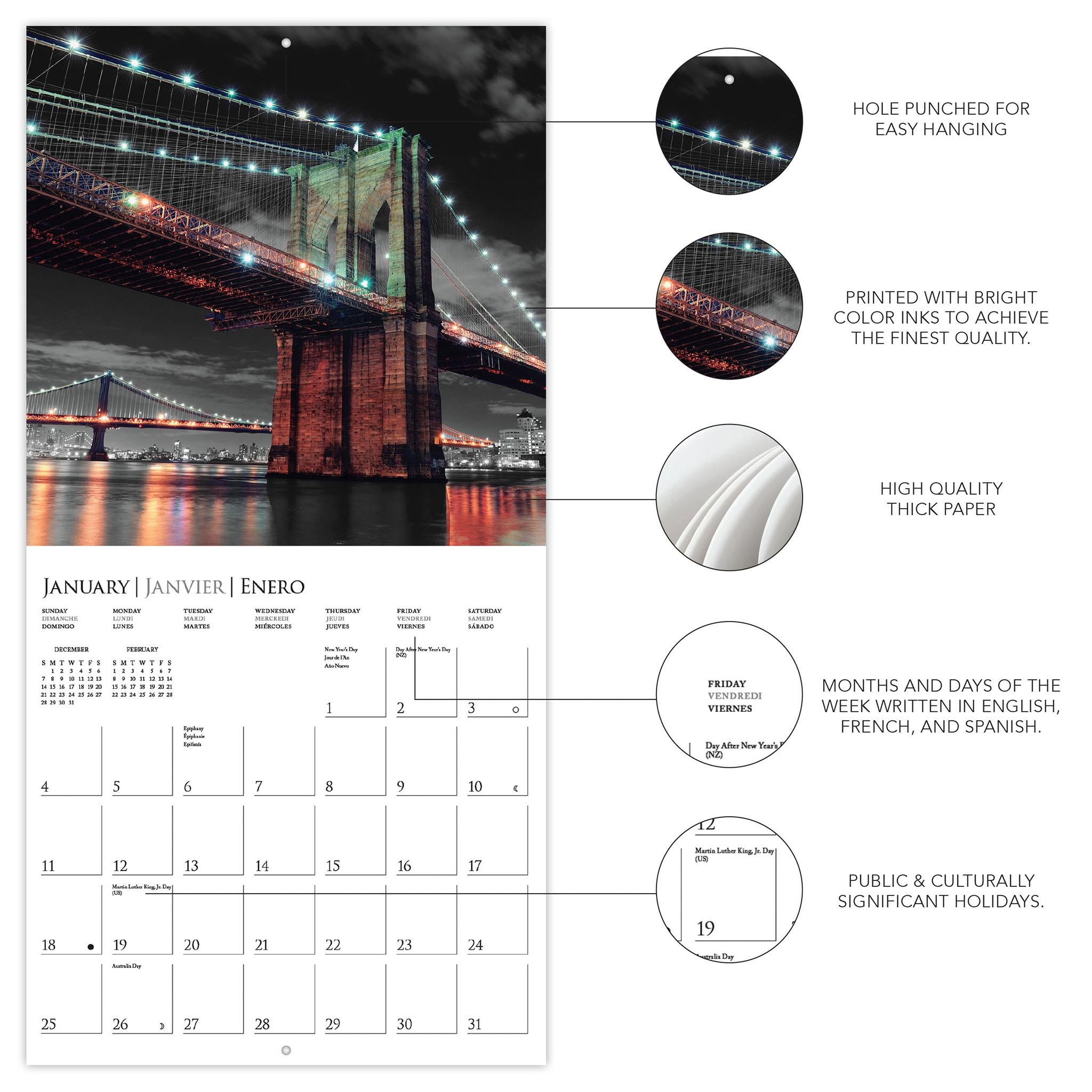 New York Glitz 2026 Wall Calendar