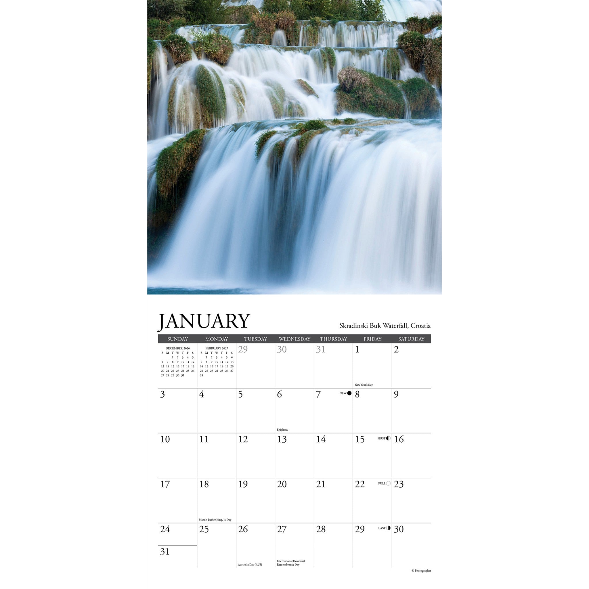 Waterfalls 2027 Mini Calendar - Online Only