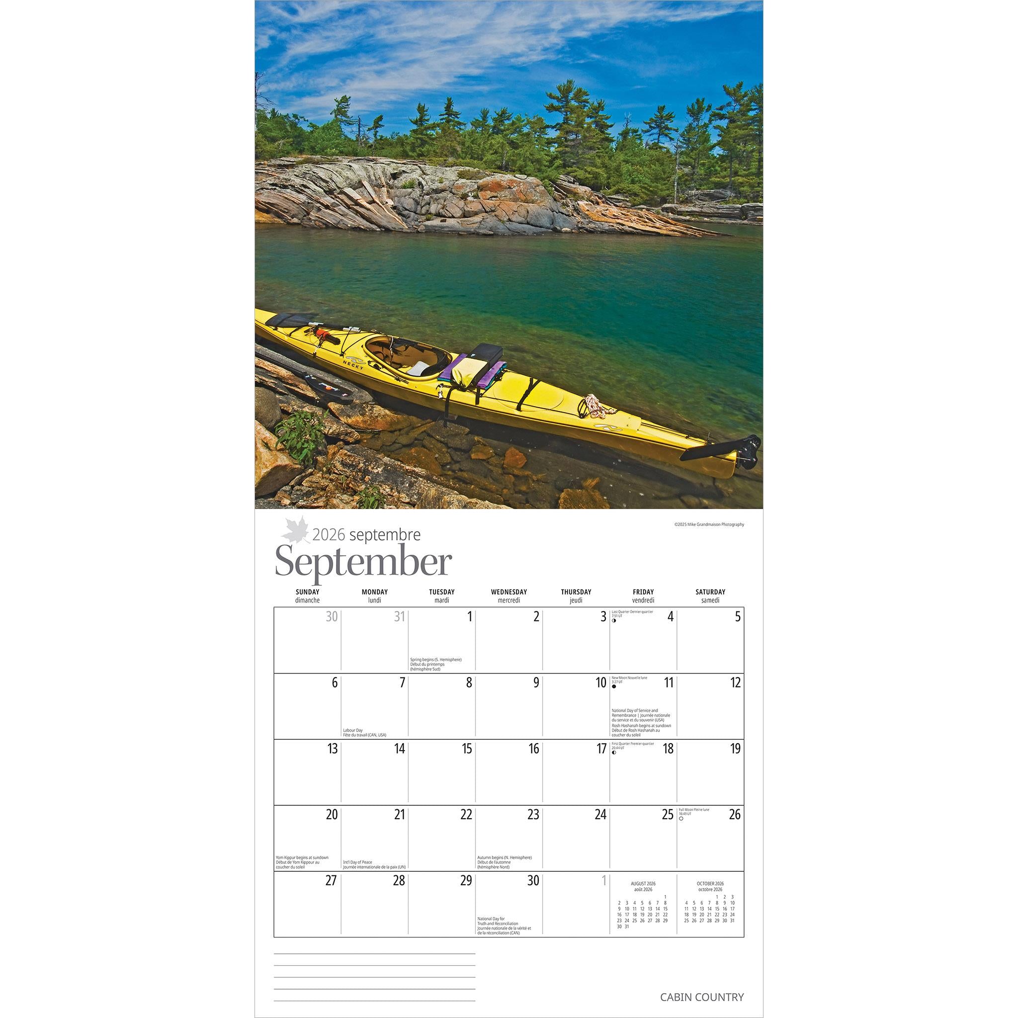 Calendrier mural Cabin Country 2026