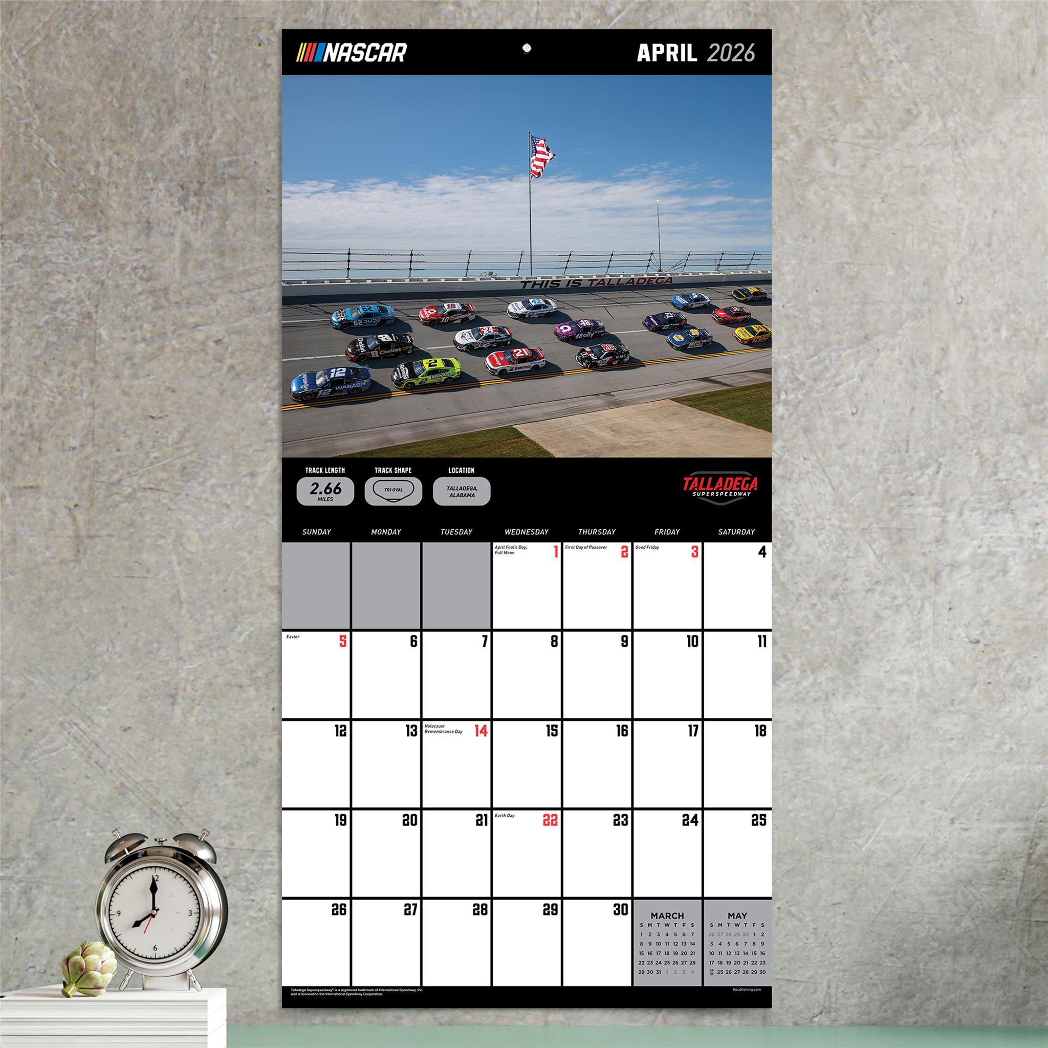 Calendrier mural des circuits NASCAR 2026