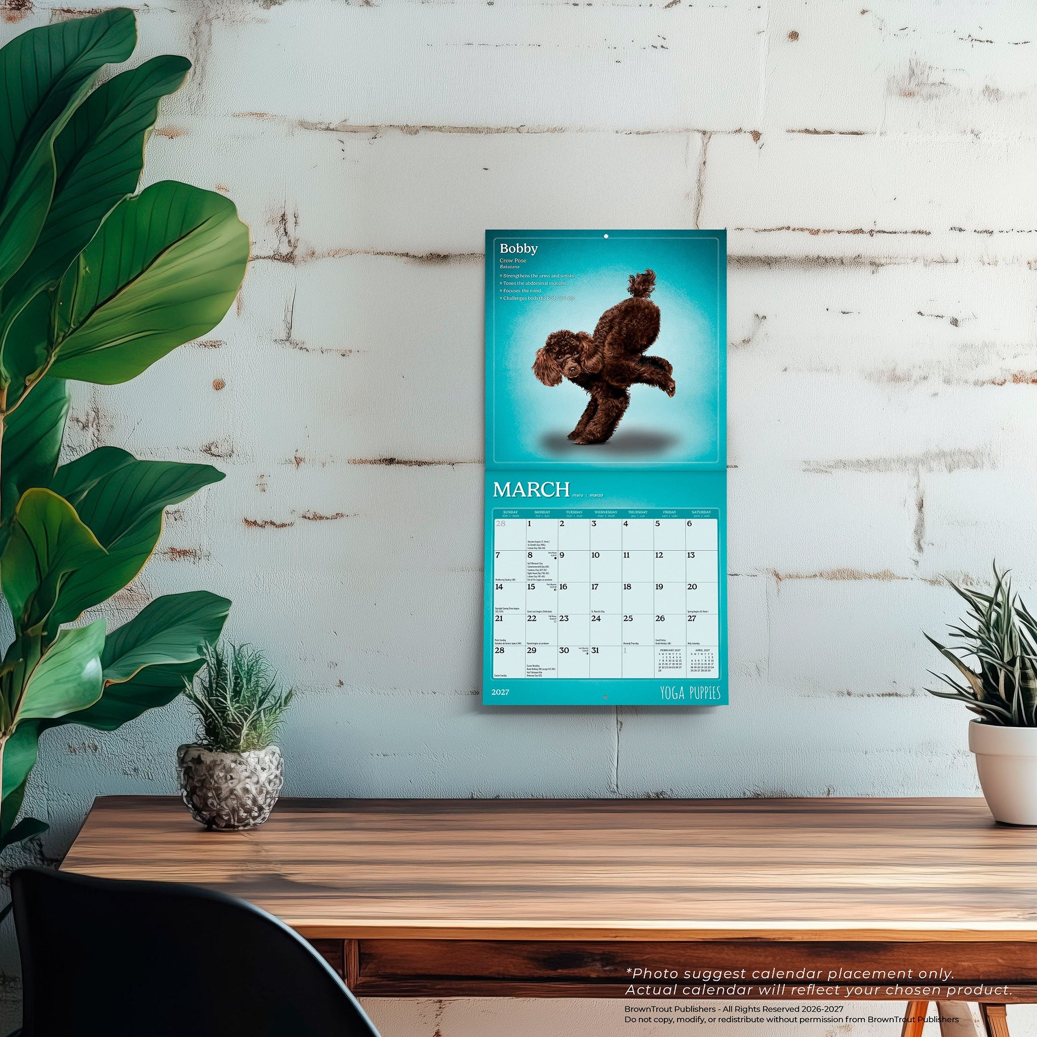 Yoga Puppies 2027 Mini Calendar