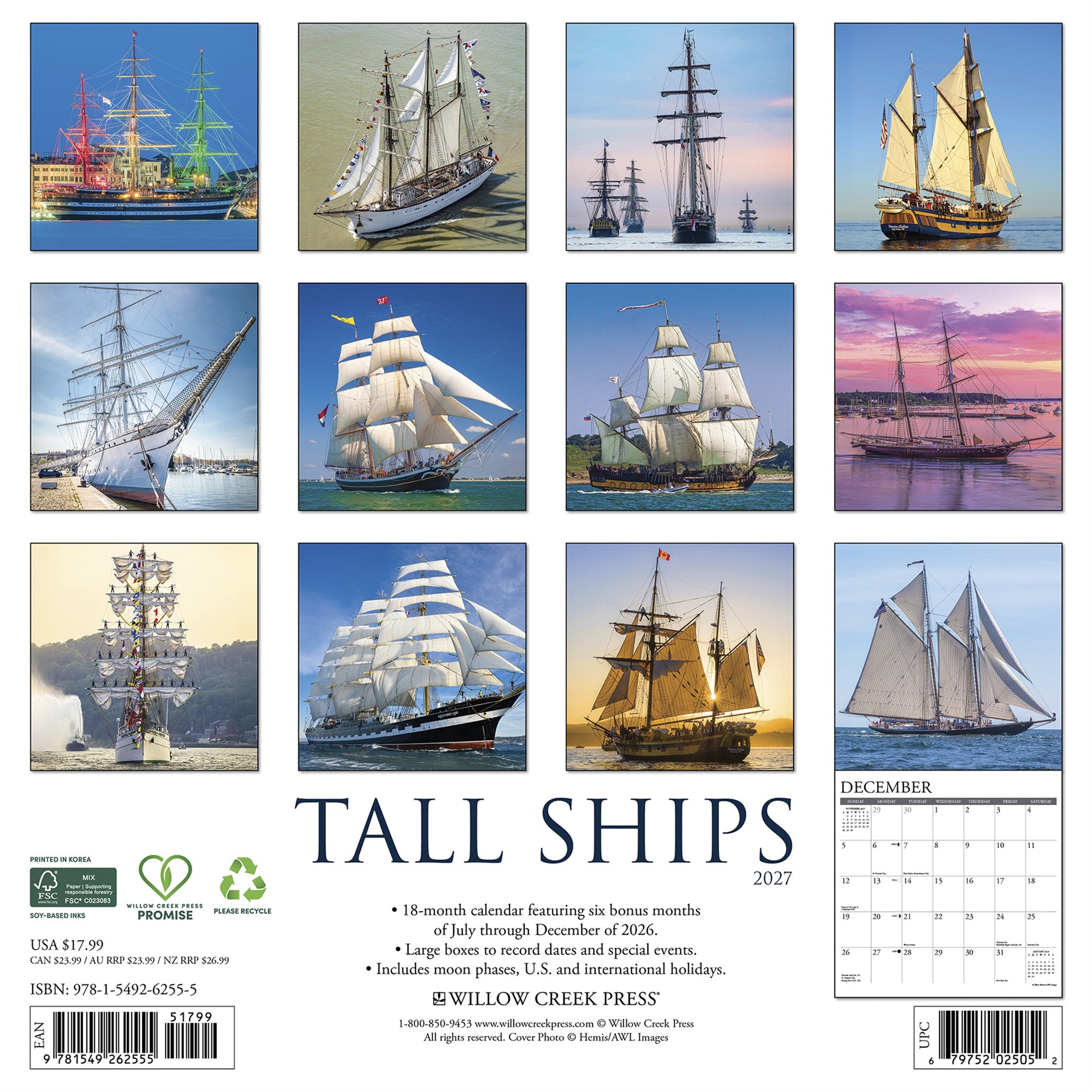 Tall Ships 2027 Wall Calendar