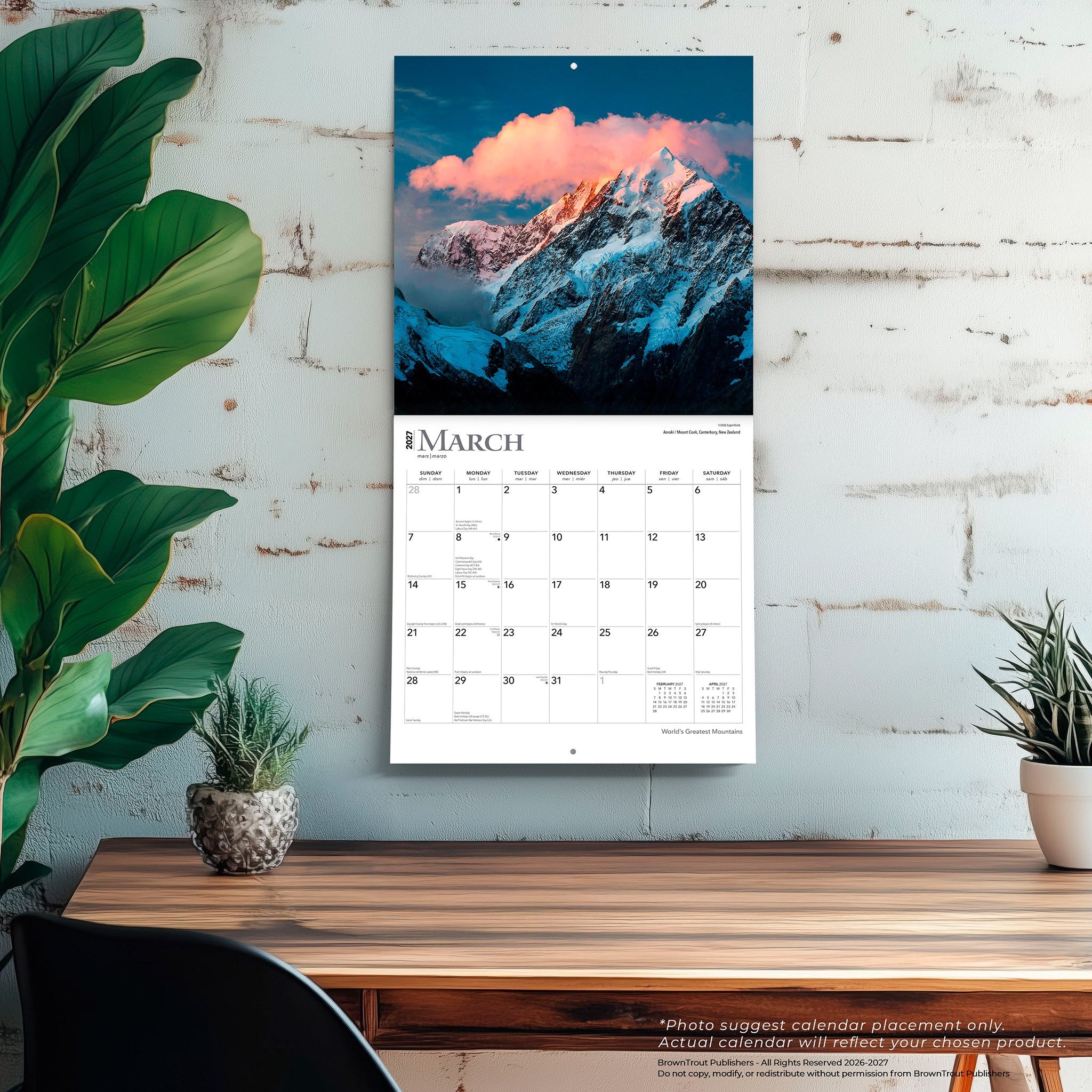 World's Greatest Mountains 2027 Wall Calendar - Online Only