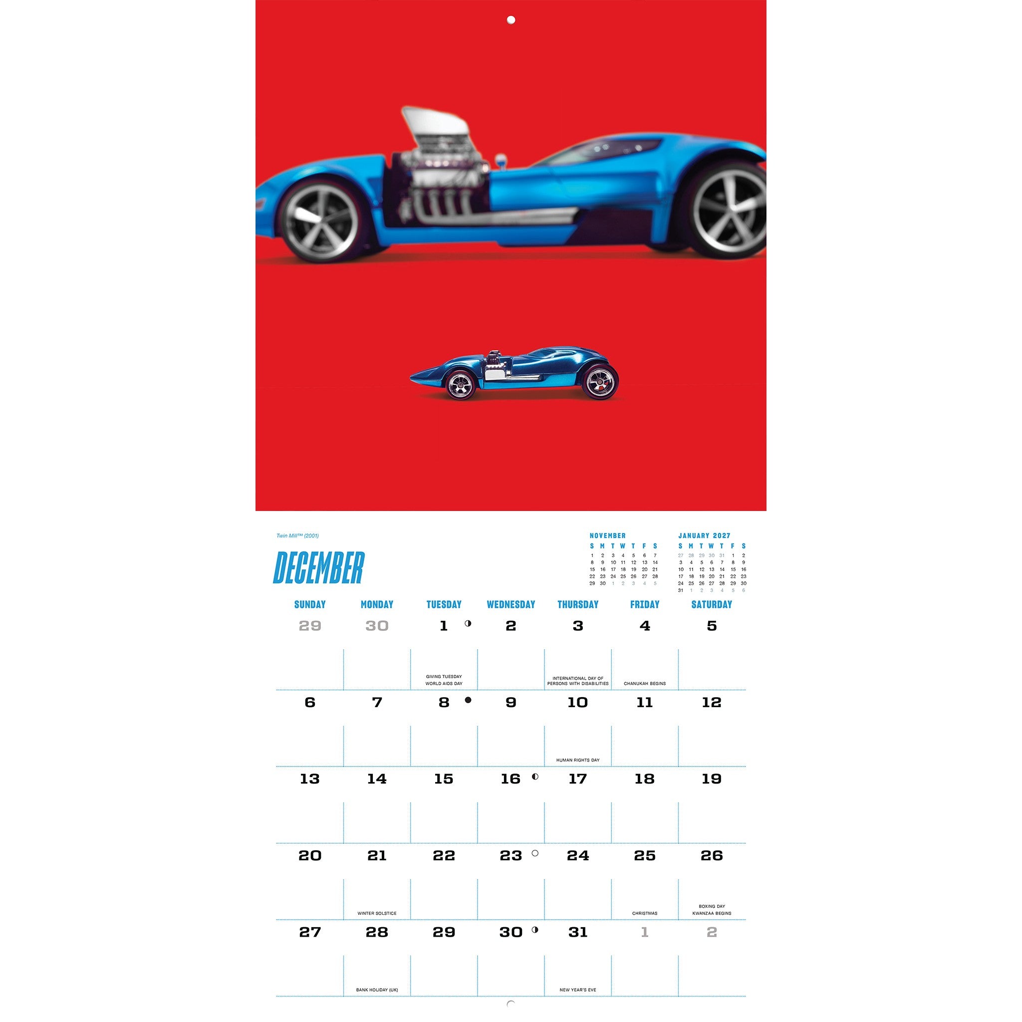 Hot Wheels Garage of Legends 2027 Wall Calendar