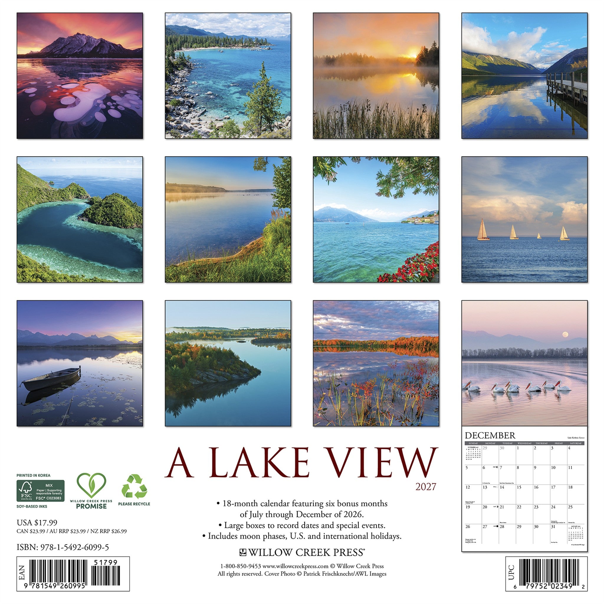 Lake View 2027 Wall Calendar