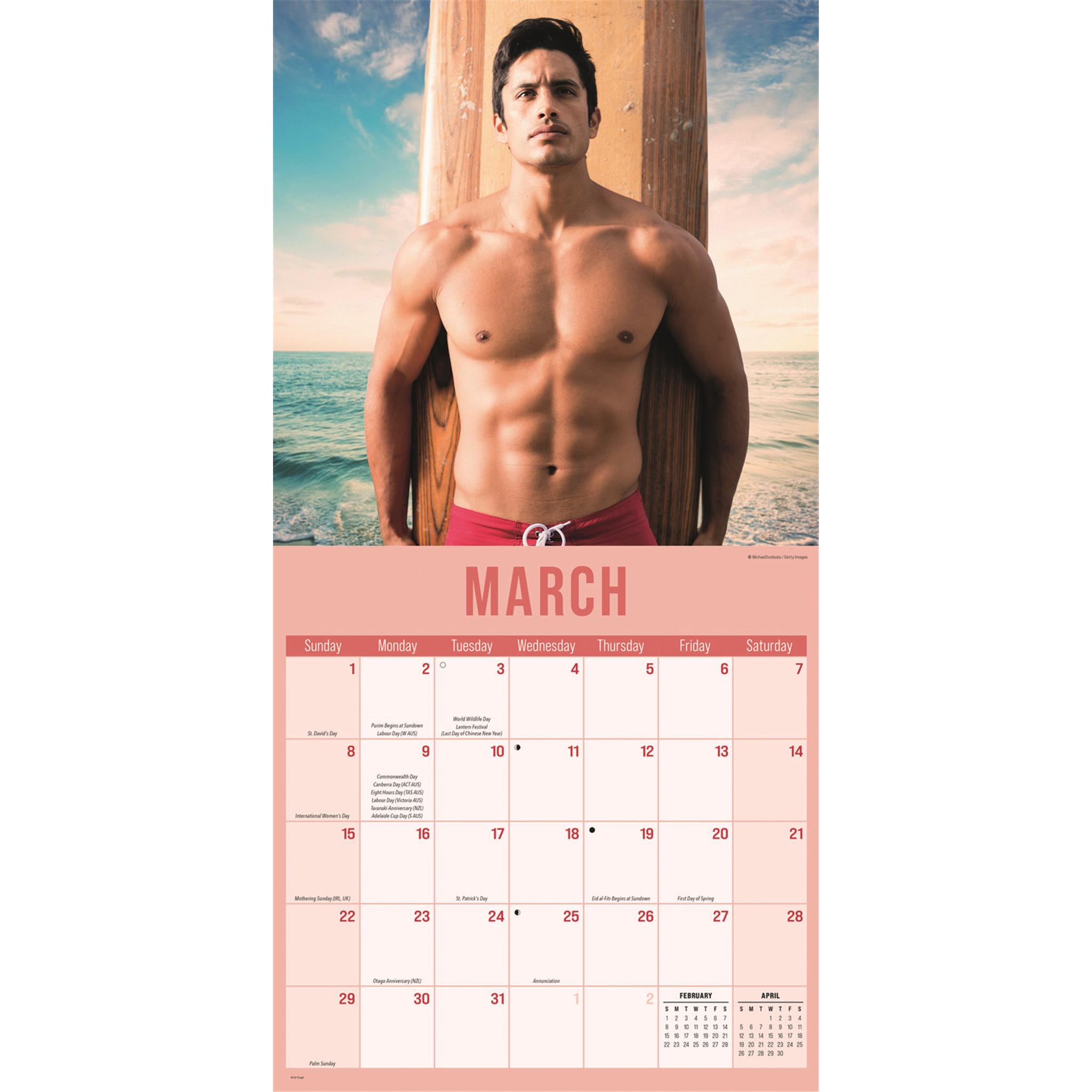 Calendrier mural Hunks In Trunks 2026