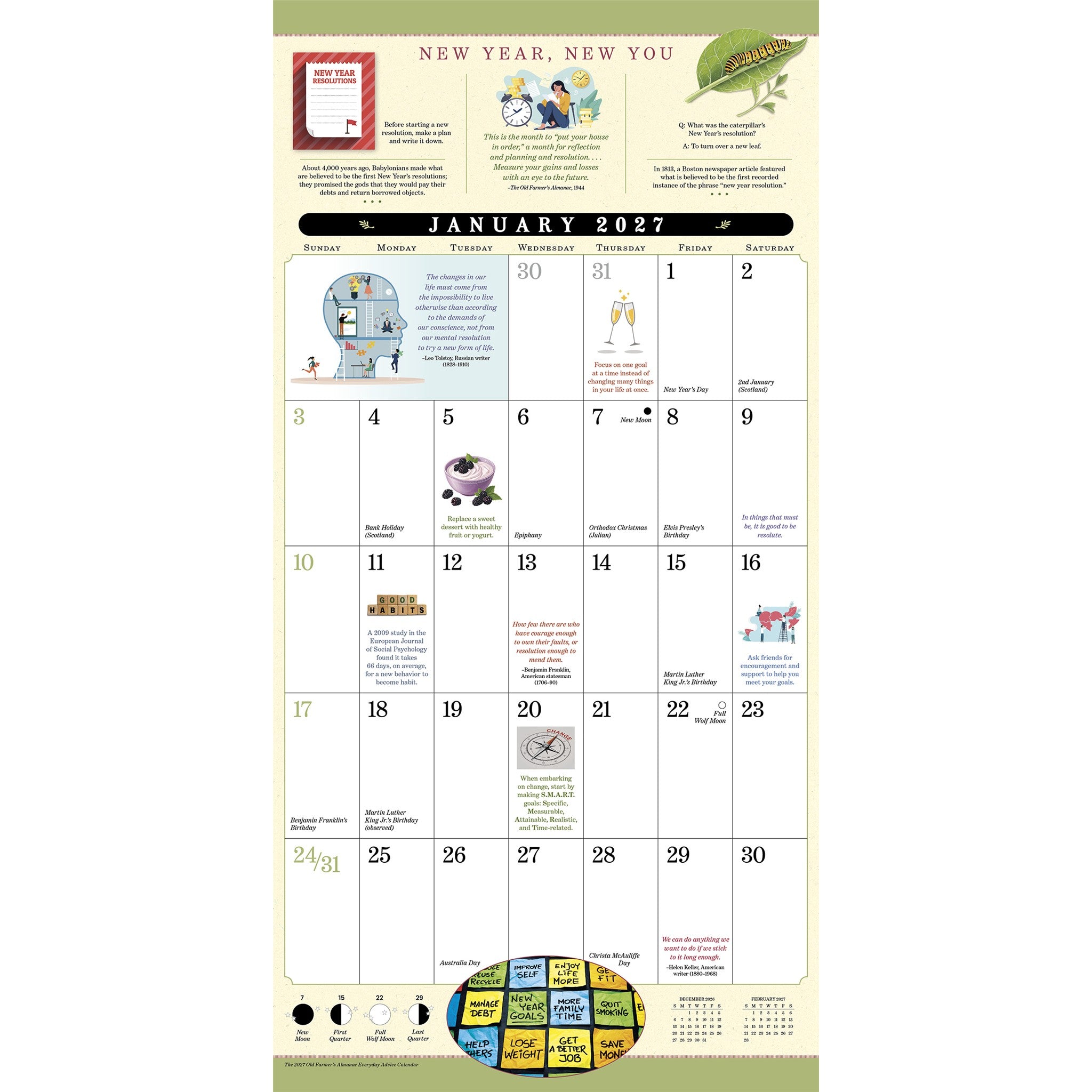 Old Farmer’s Almanac Everyday Advice 2027 Wall Calendar