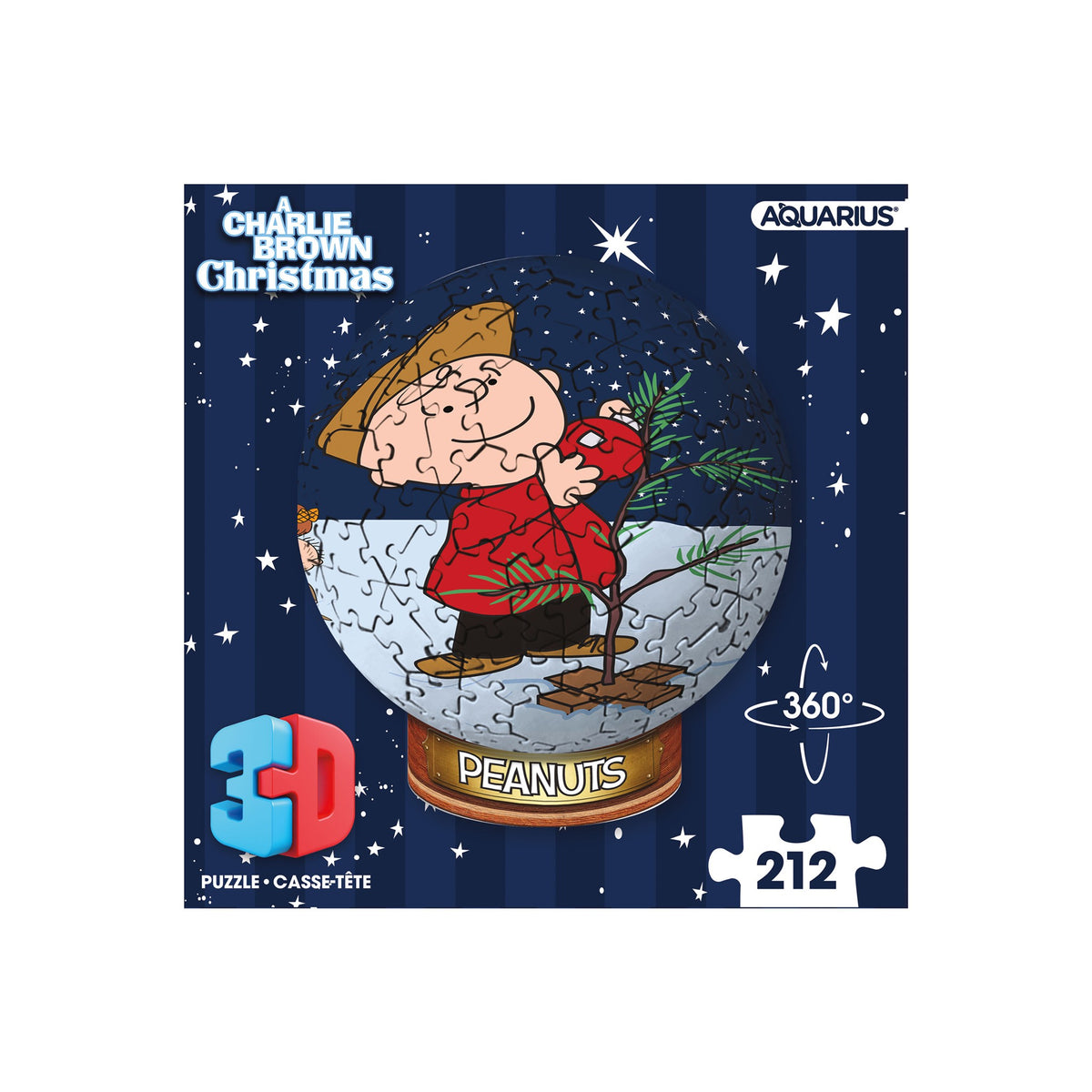 Puzzle sphère 3D de 212 pièces Charlie Brown Christmas des Peanuts